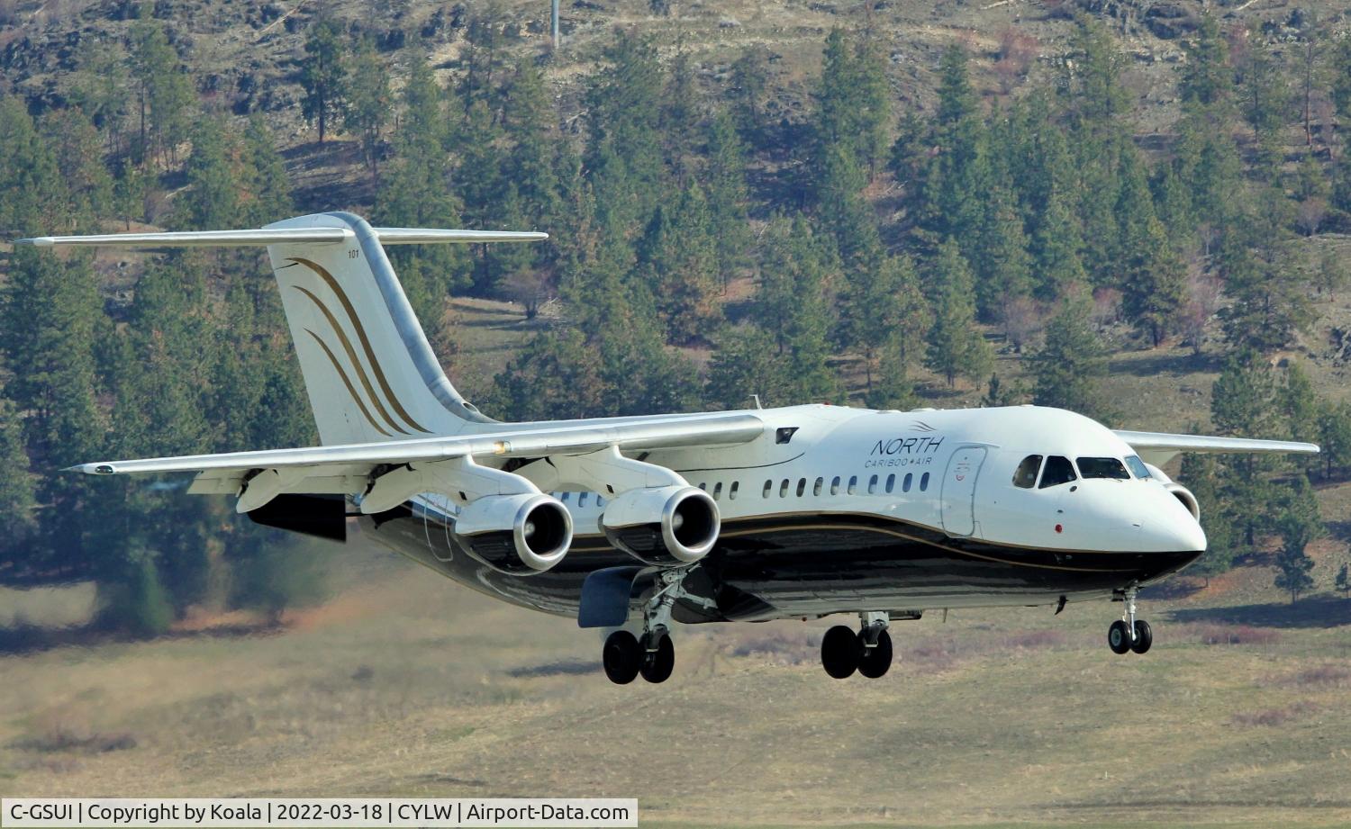 C-GSUI, 2000 British Aerospace Avro 146-RJ100 C/N E3369, Arrival from Prince George
