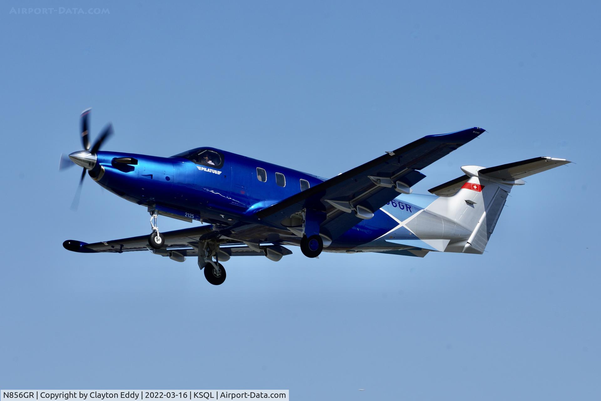 N856GR, 2021 Pilatus PC-12/47E C/N 2125, San Carlos Airport in California 2022.