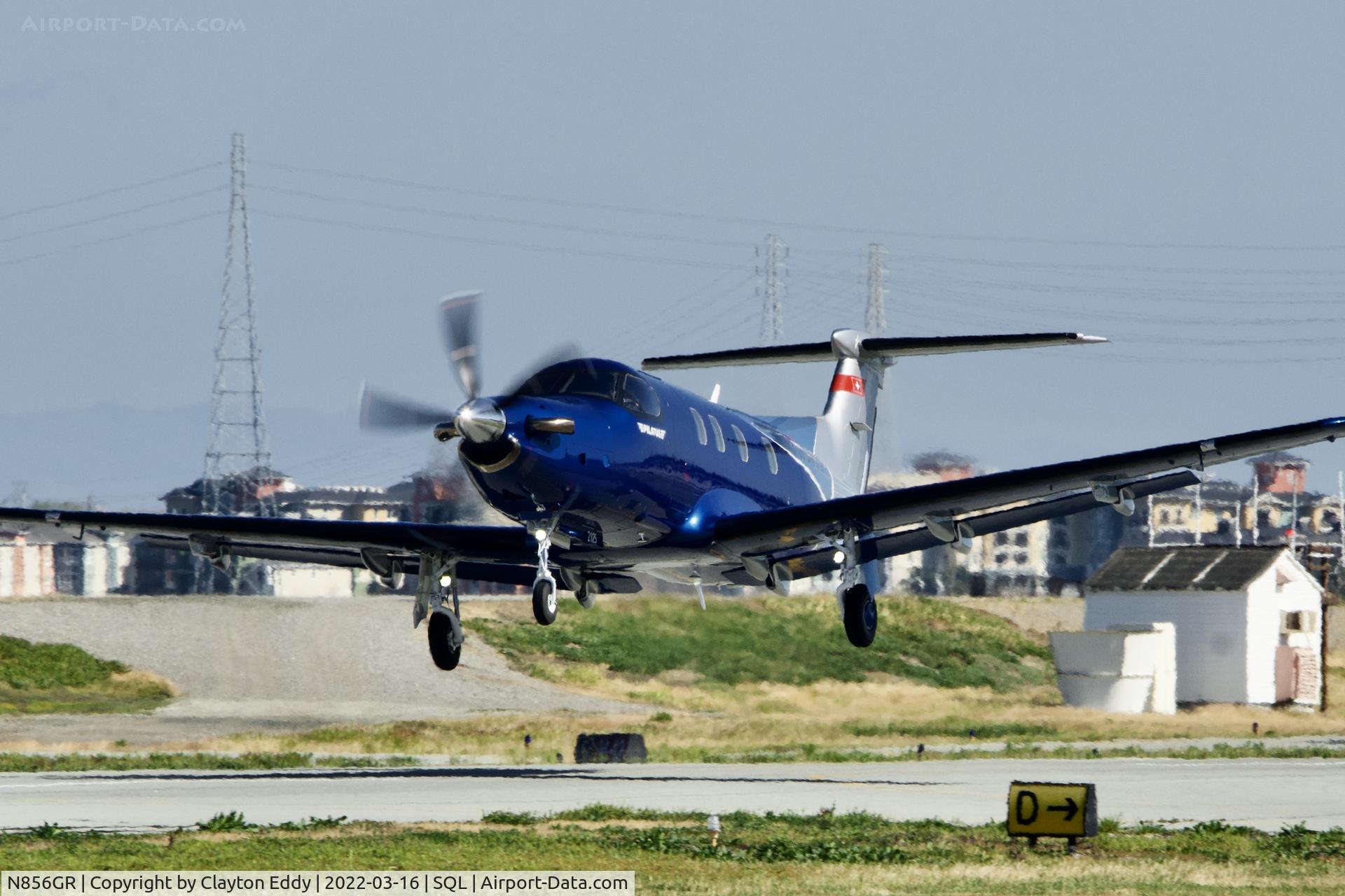 N856GR, 2021 Pilatus PC-12/47E C/N 2125, San Carlos Airport in California 2022.
