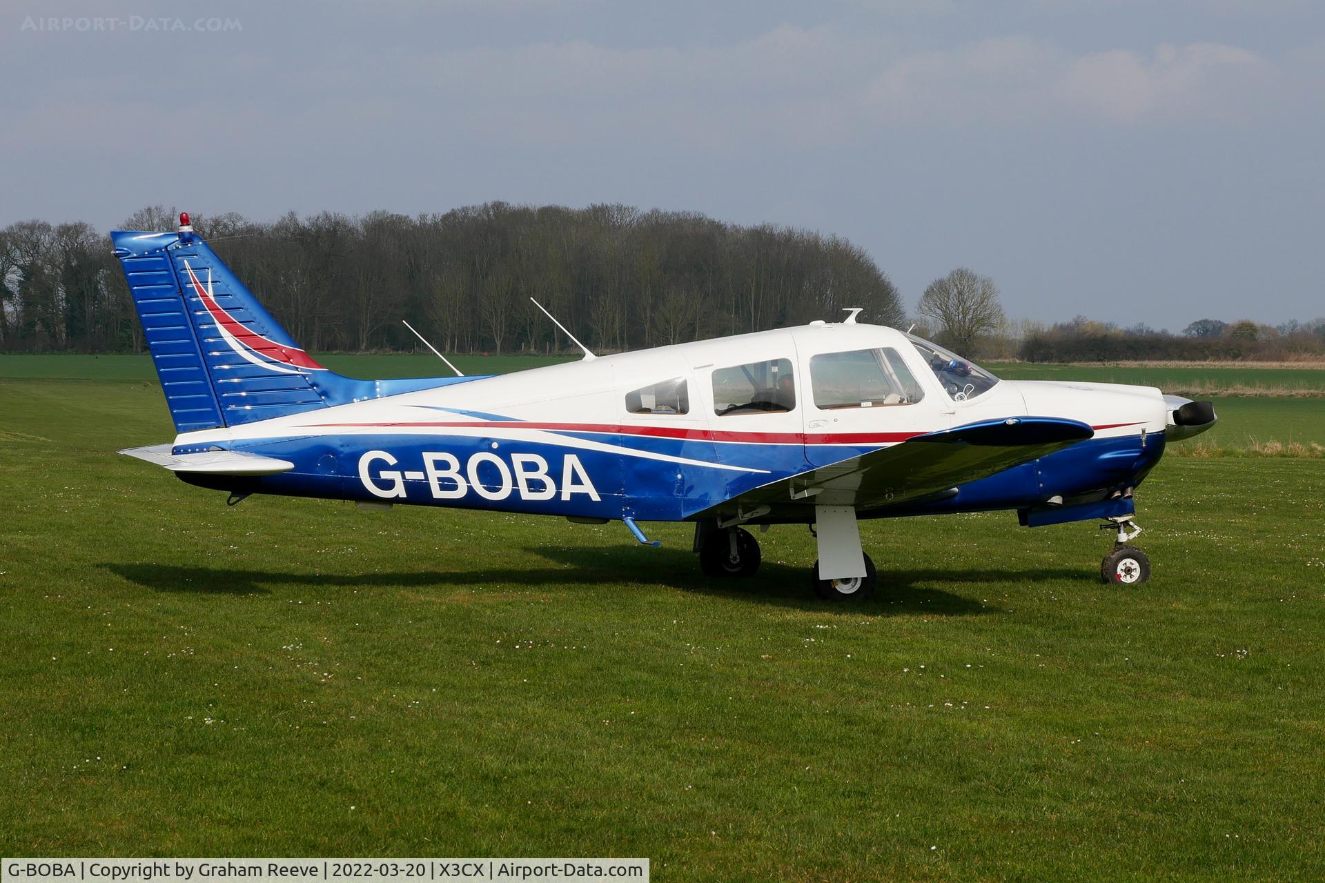 G-BOBA, 1978 Piper PA-28R-201 Cherokee Arrow III C/N 28R-7837232, Parked at Northrepps.