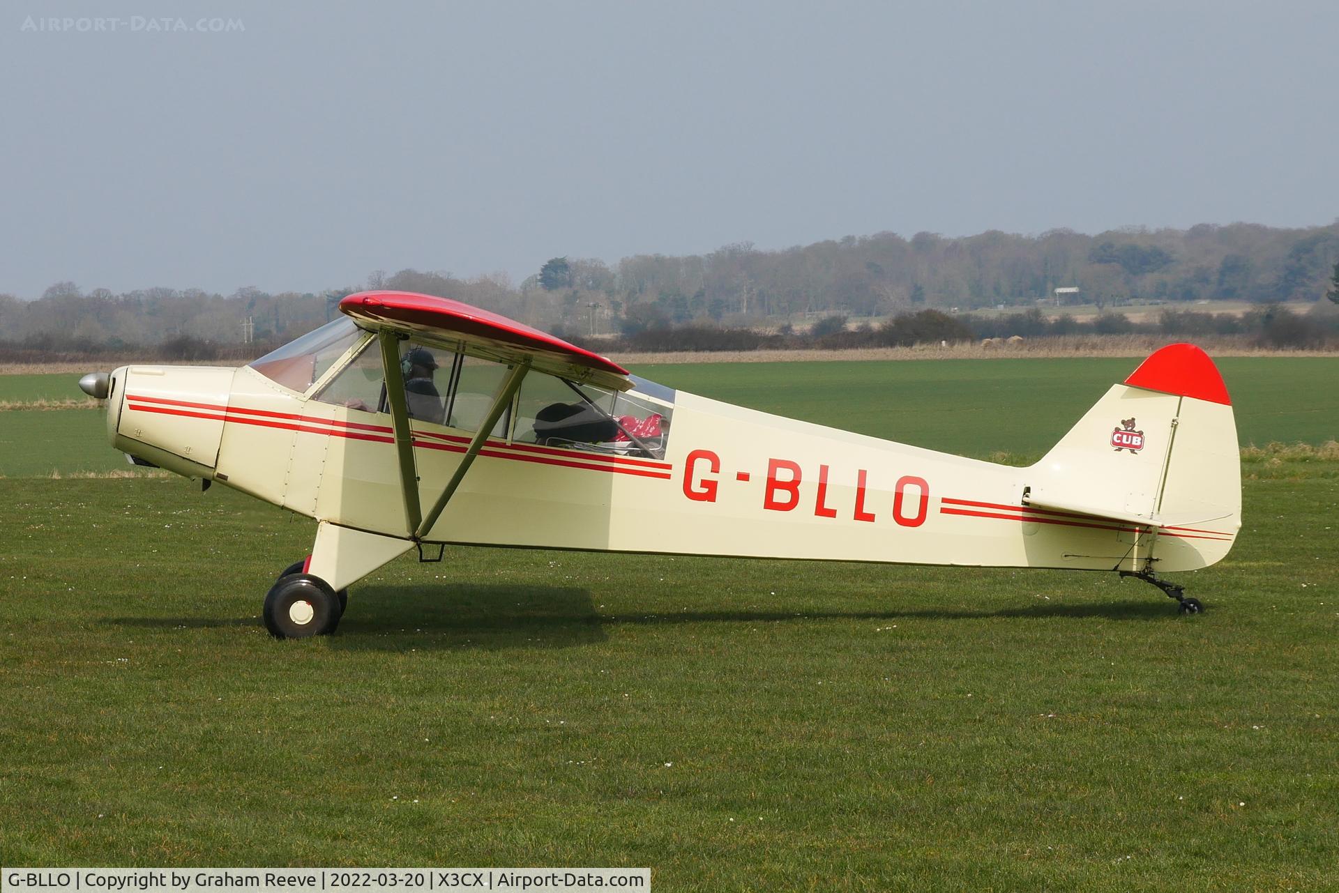 G-BLLO, 1953 Piper L-18C Super Cub (PA-18-95) C/N 18-3099, Just landed at Northrepps.