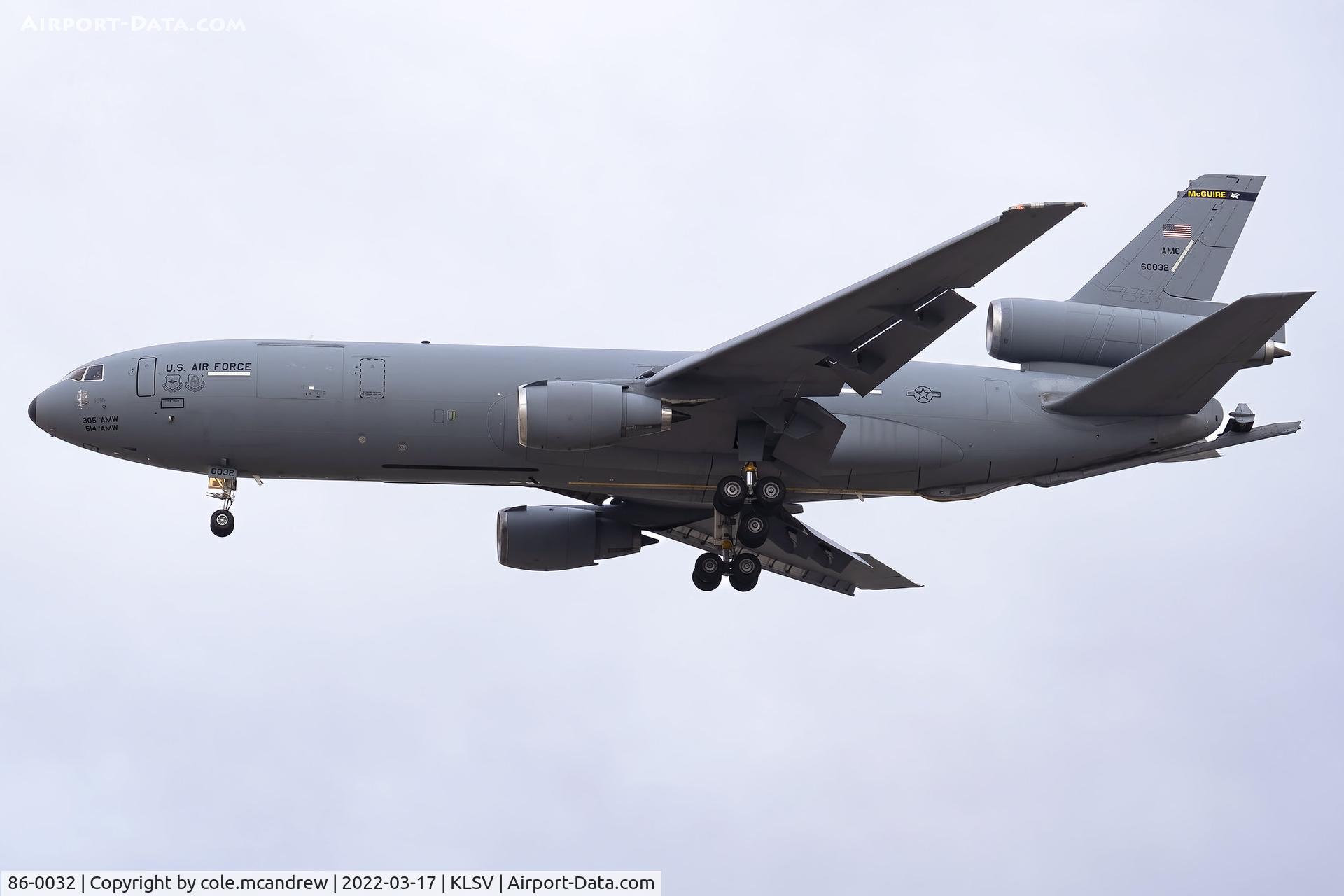 86-0032, 1986 McDonnell Douglas KC-10A Extender C/N 48245, GOLD21
