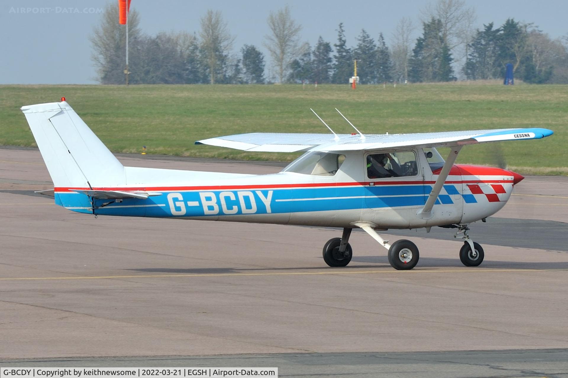 G-BCDY, 1974 Reims FRA150L Aerobat C/N 0237, Leaving Norwich.