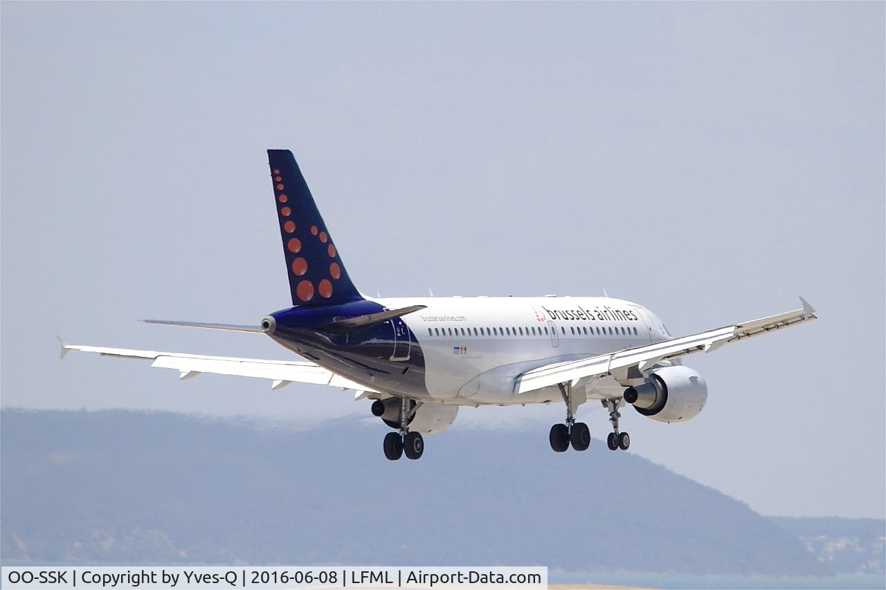 OO-SSK, 2000 Airbus A319-112 C/N 1336, Airbus A319-112, On final Rwy 31R, Marseille-Provence Airport (LFML-MRS)