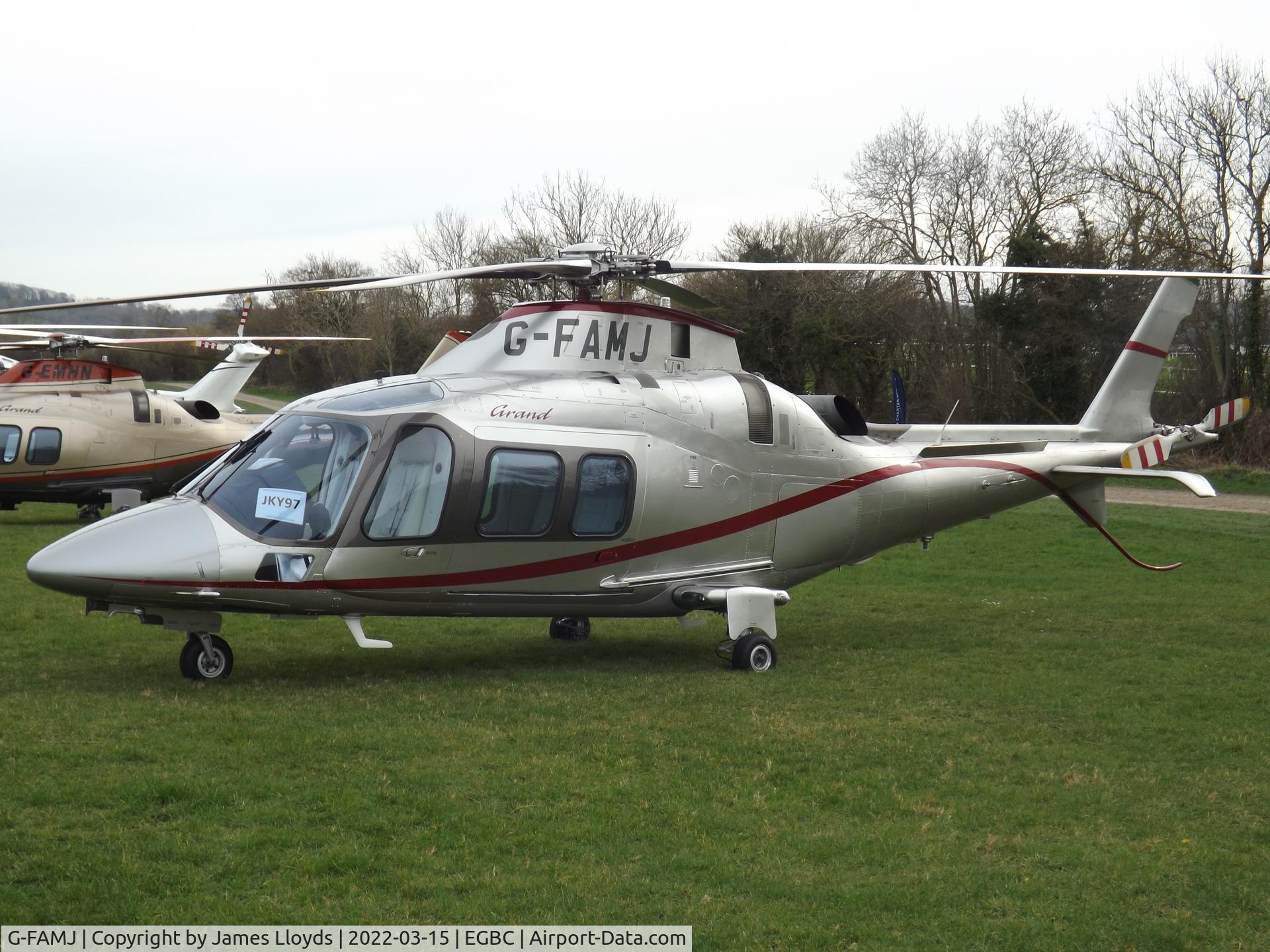 G-FAMJ, 2006 Agusta A109S Grand C/N 22015, Parked at Cheltenham Helipad.