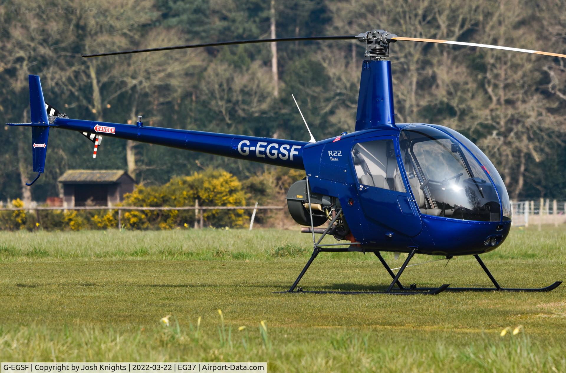 G-EGSF, 1989 Robinson R22 Beta C/N 1120, Resting After Arrival for Refuel.