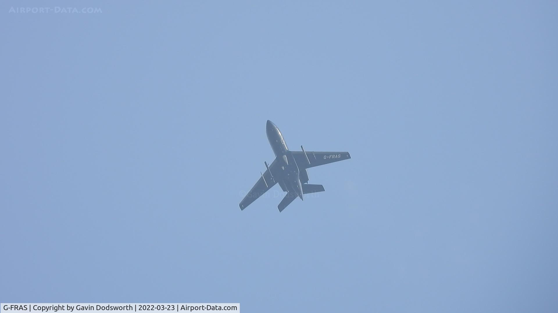 G-FRAS, 1967 Dassault Falcon (Mystere) 20DC C/N 82, Over Darlington on Wednesday 23rd March 2022