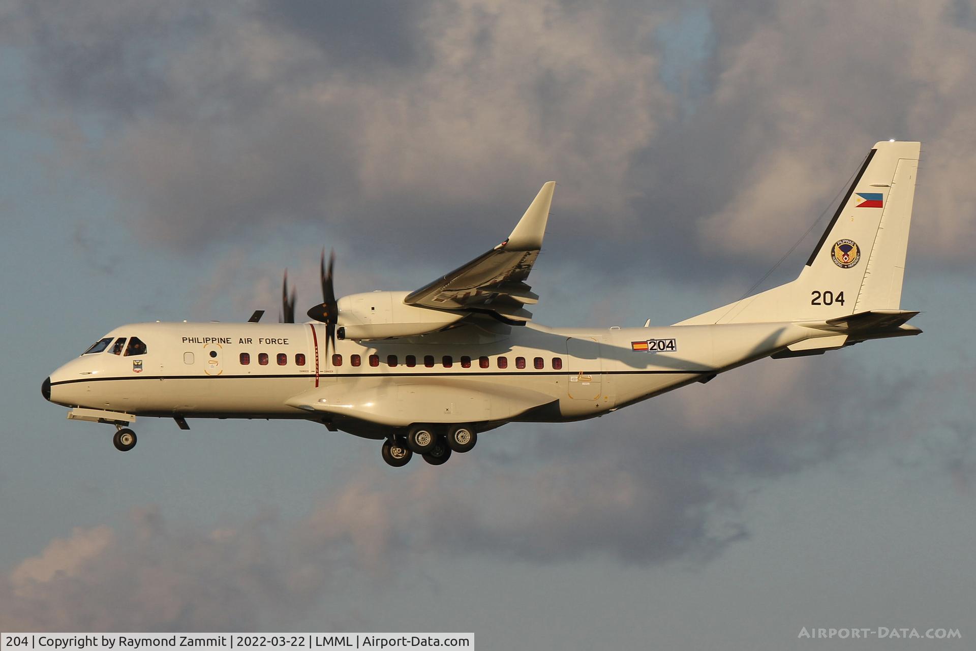 204, 2022 CASA C-295W C/N S-204, CASA C-295W 204 Philippines Air Force seen landing in Malta during delivery flight