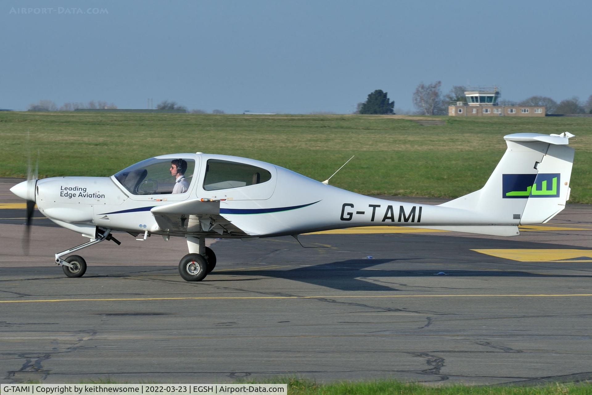 G-TAMI, 2006 Diamond DA-40D TDi Diamond Star C/N D4.210, Arriving at Norwich from Shoreham.