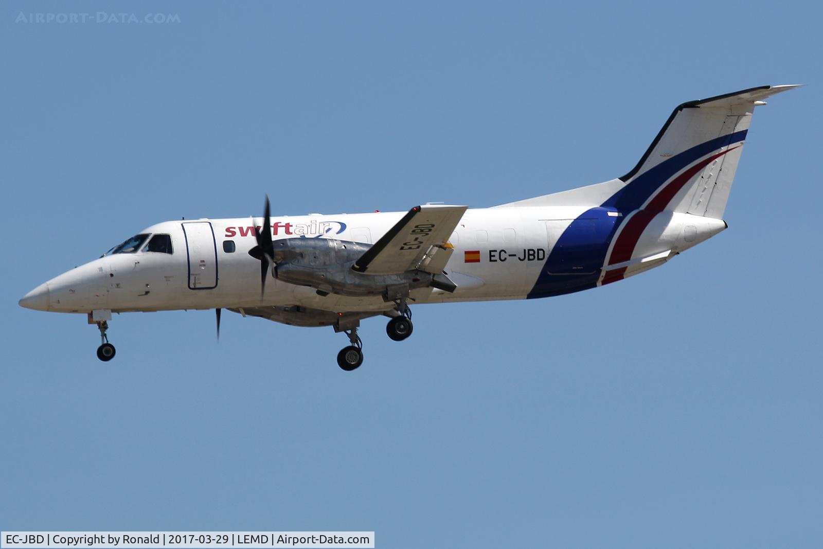 EC-JBD, 1986 Embraer EMB-120ER Brasilia C/N 120012, at mad
