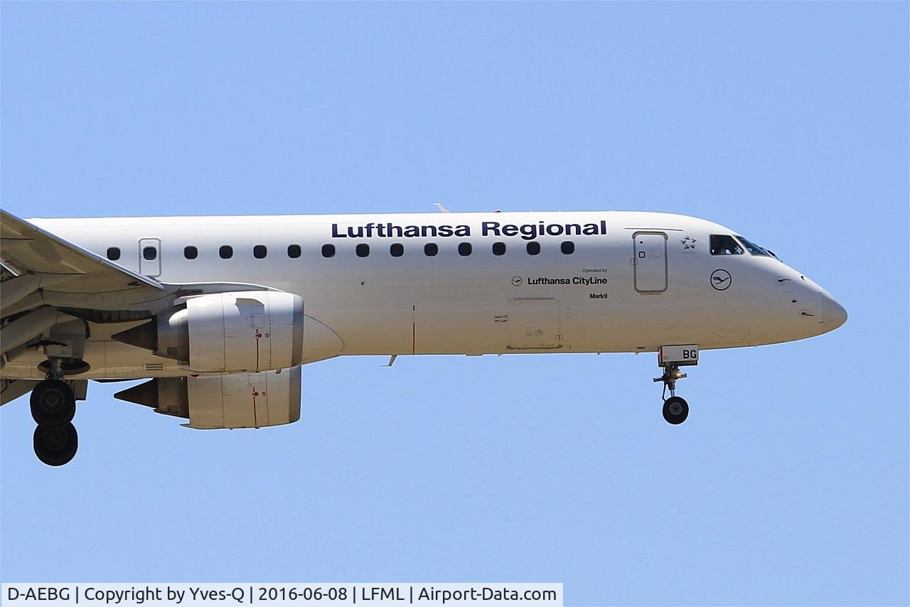 D-AEBG, 2011 Embraer 195LR (ERJ-190-200LR) C/N 19000423, Embraer ERJ-195LR, On final rwy 31R, Marseille-Provence Airport (LFML-MRS)
