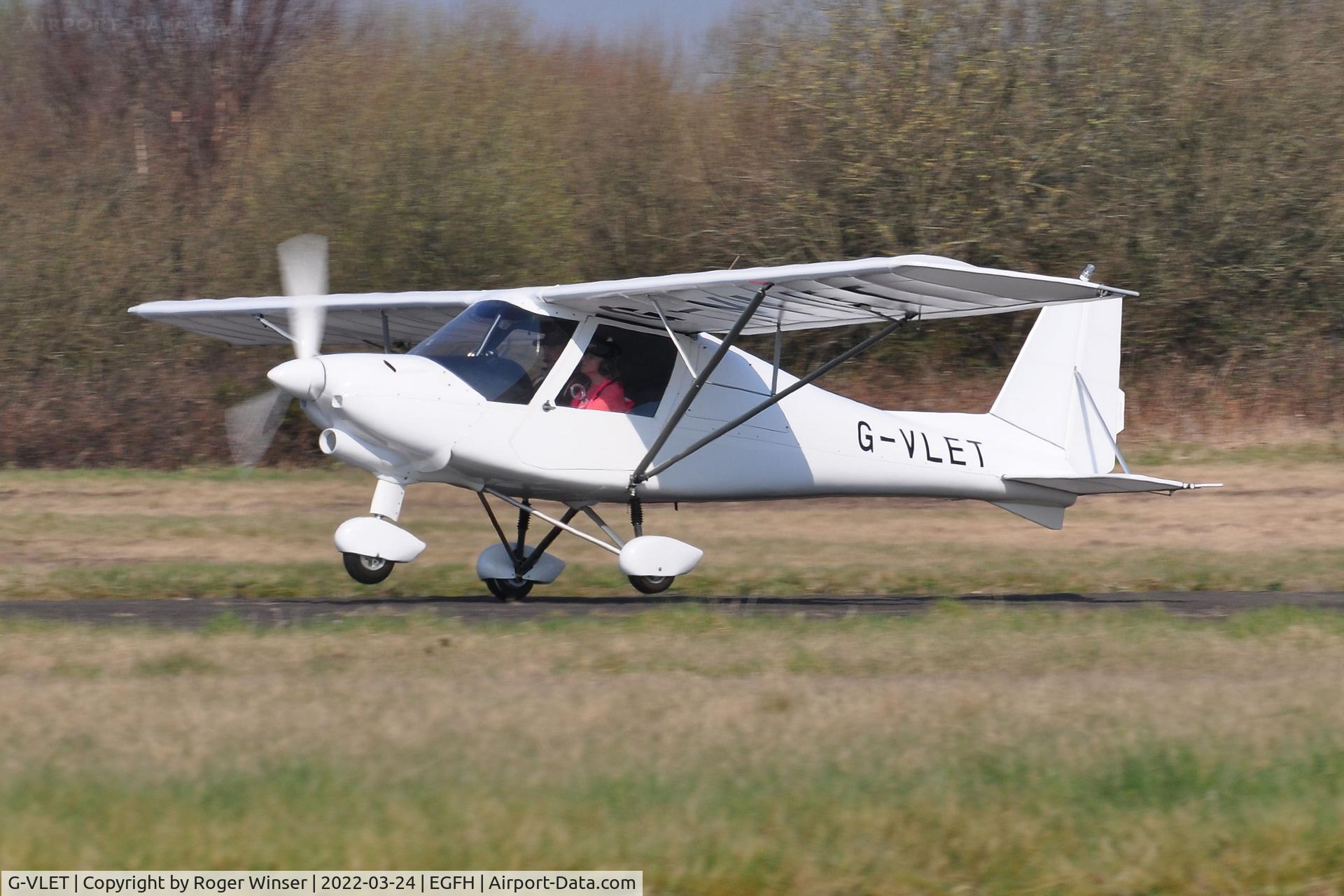 G-VLET, 2020 Comco Ikarus C42 FB100 Bravo C/N 2002-7587, Resident C42 operated by Gower Flight Centre departing Runway 22.