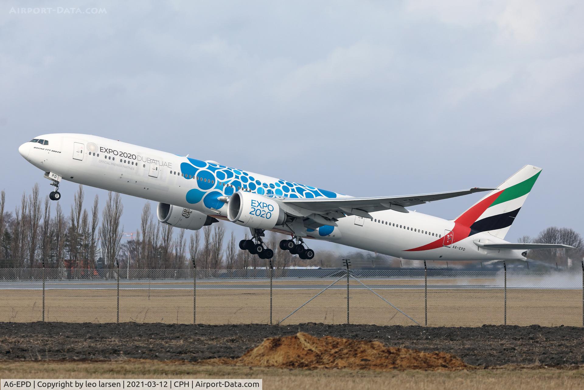A6-EPD, 2015 Boeing 777-31H/ER C/N 42323, Copenhagen 12.3.2021