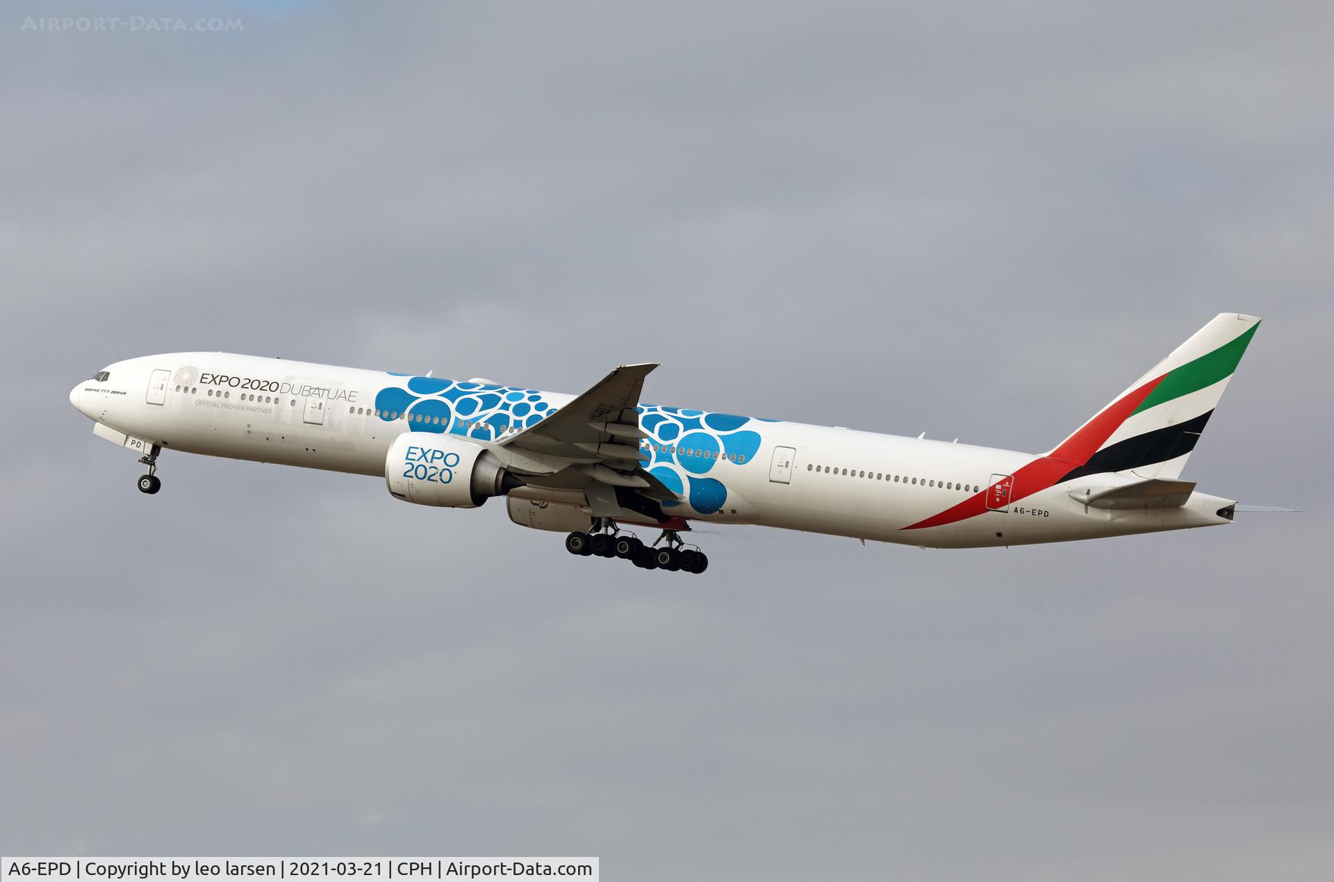 A6-EPD, 2015 Boeing 777-31H/ER C/N 42323, Copenhagen 21.3.2021