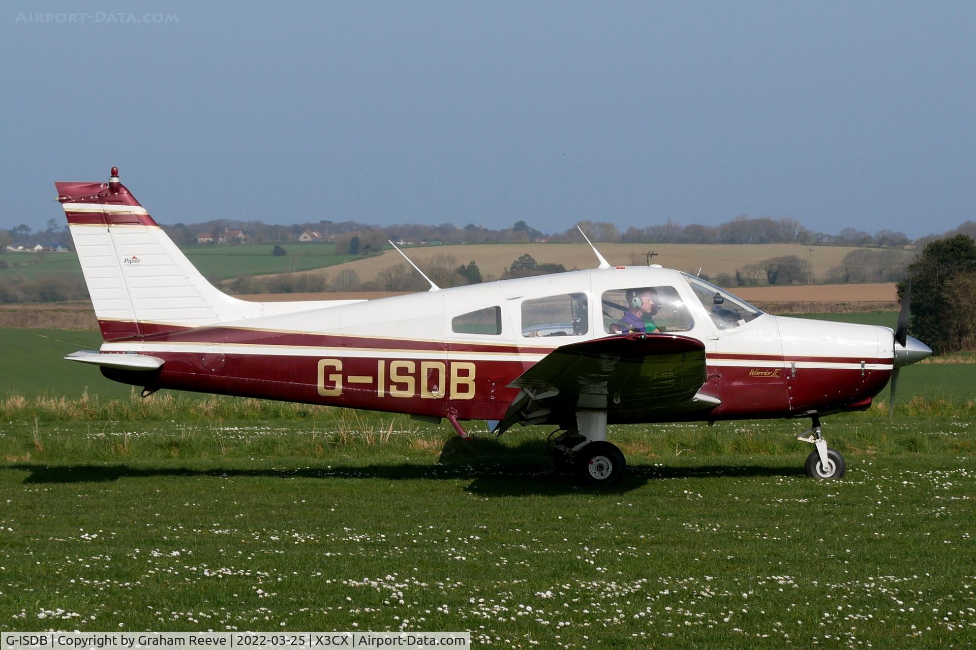 G-ISDB, 1977 Piper PA-28-161 Warrior II C/N 28-7716074, Just landed at Northrepps.