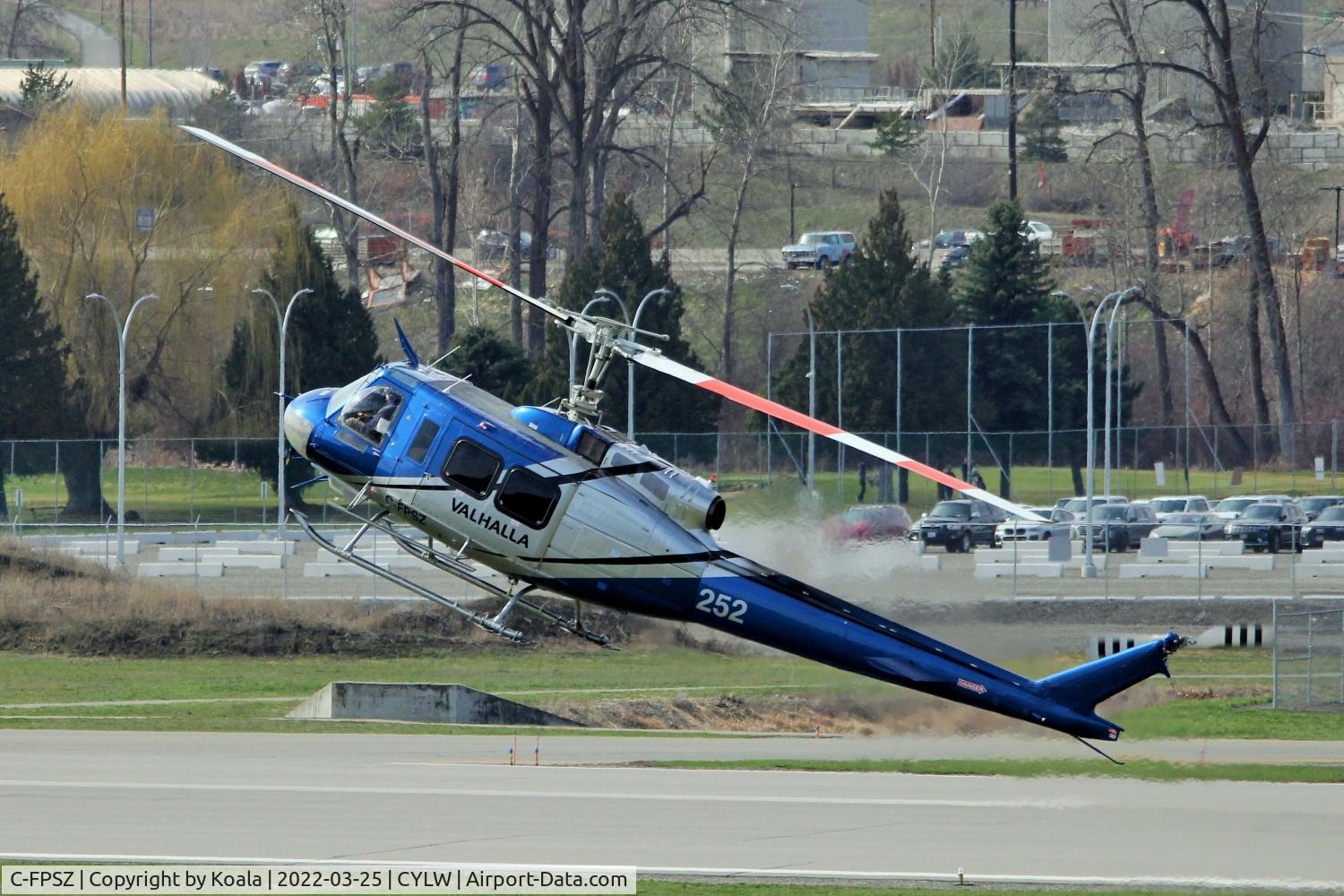 C-FPSZ, 1976 Bell 205A-1 C/N 30230, Roaring departure