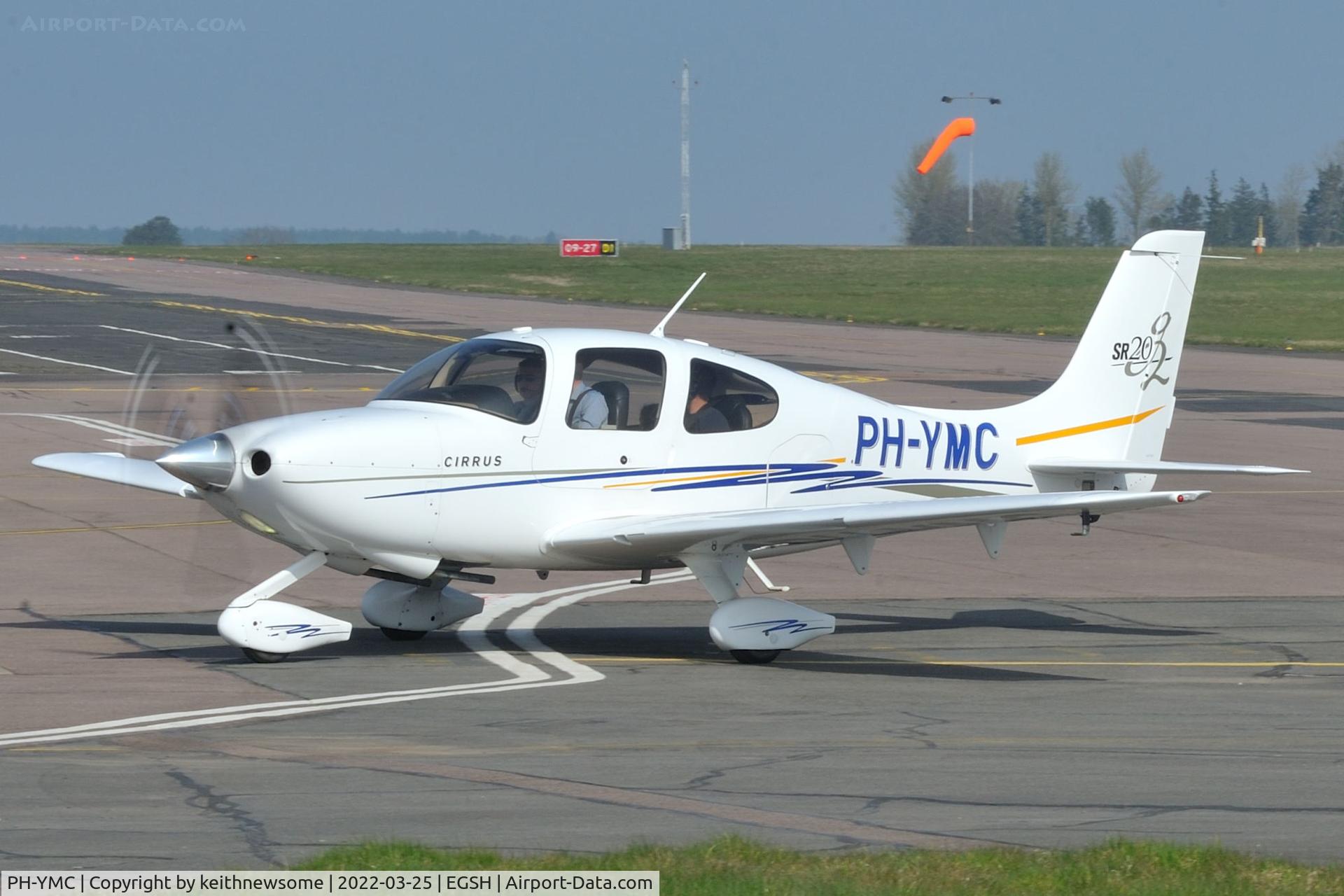 PH-YMC, 2005 Cirrus SR20 G2 C/N 1539, Arriving at Norwich from Rotterdam.