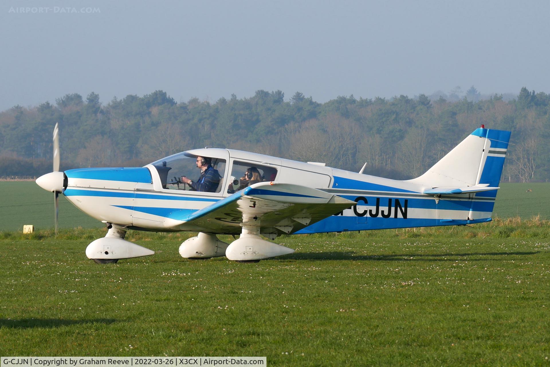 G-CJJN, 1973 Robin HR-100-210 Safari C/N 169, Departing from Northrepps.