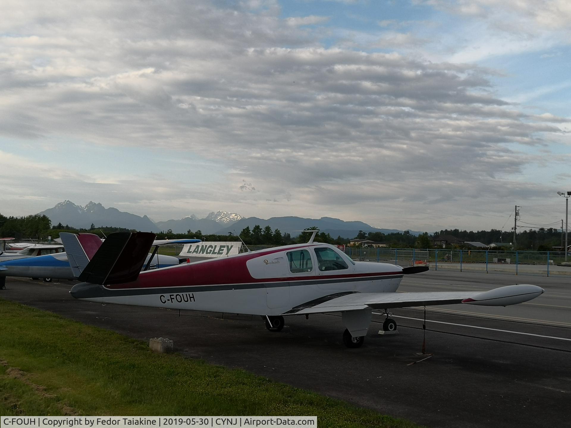 C-FOUH, 1950 Beech B35 C/N D-2649, At Langley BC before ferrying to CZBA