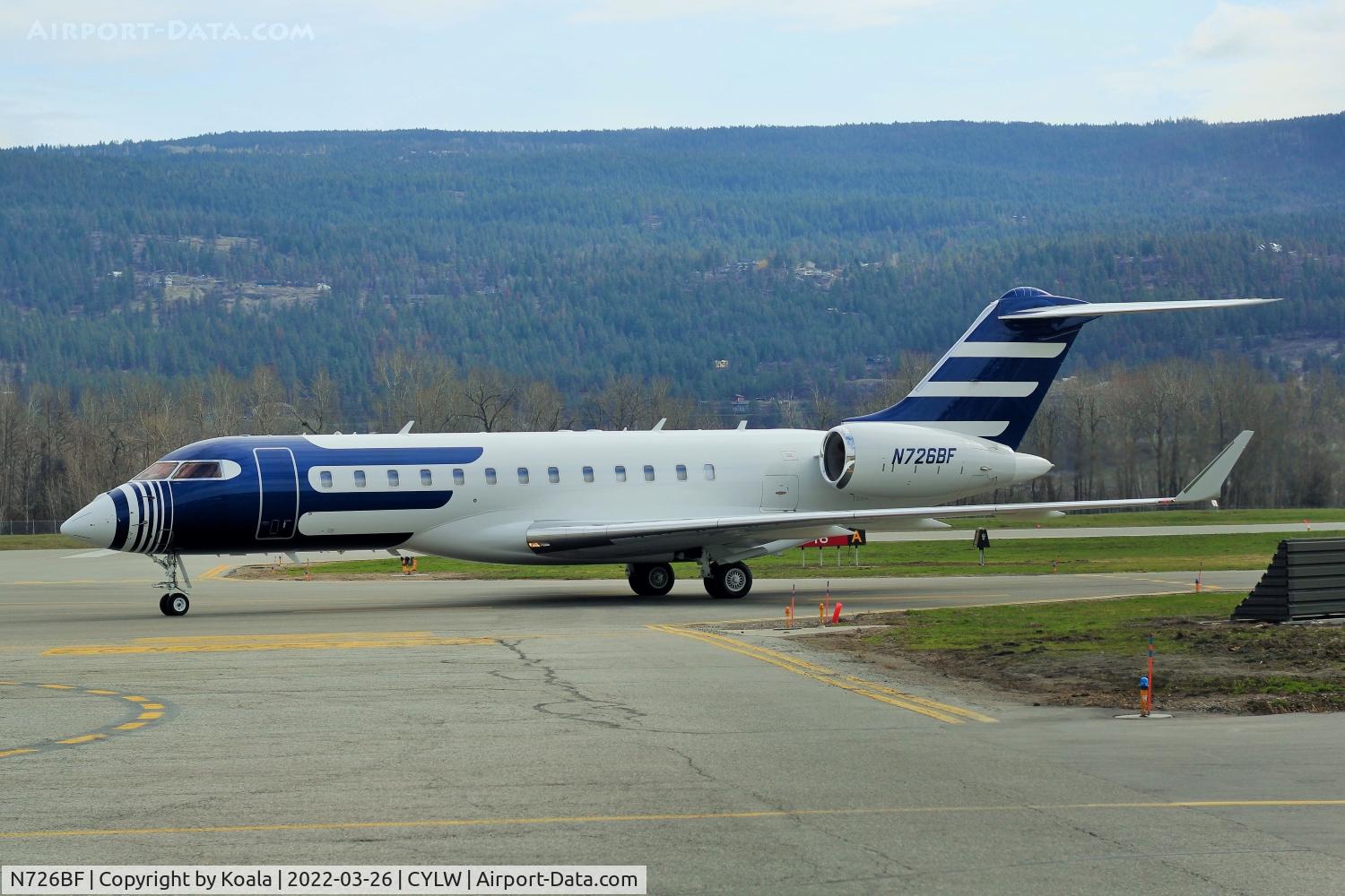 N726BF, 2007 Bombardier BD-700-1A10 Global Express C/N 9268, Arrival from SFO