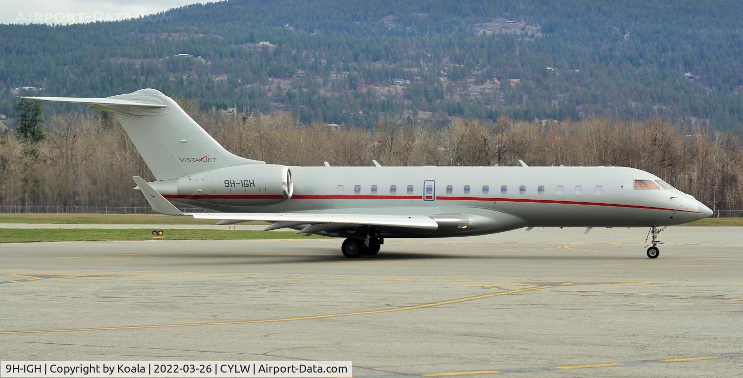 9H-IGH, 2013 Bombardier BD-700-1A10 Global 6000 C/N 9570, Inbound from San Jose, outbound to SFO.