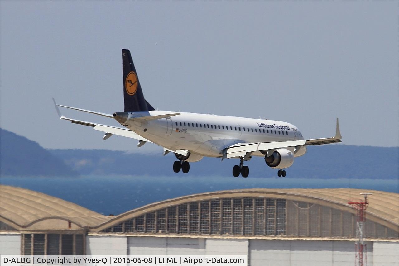 D-AEBG, 2011 Embraer 195LR (ERJ-190-200LR) C/N 19000423, Embraer ERJ-195LR, On final Rwy 31R, Marseille-Provence Airport (LFML-MRS)