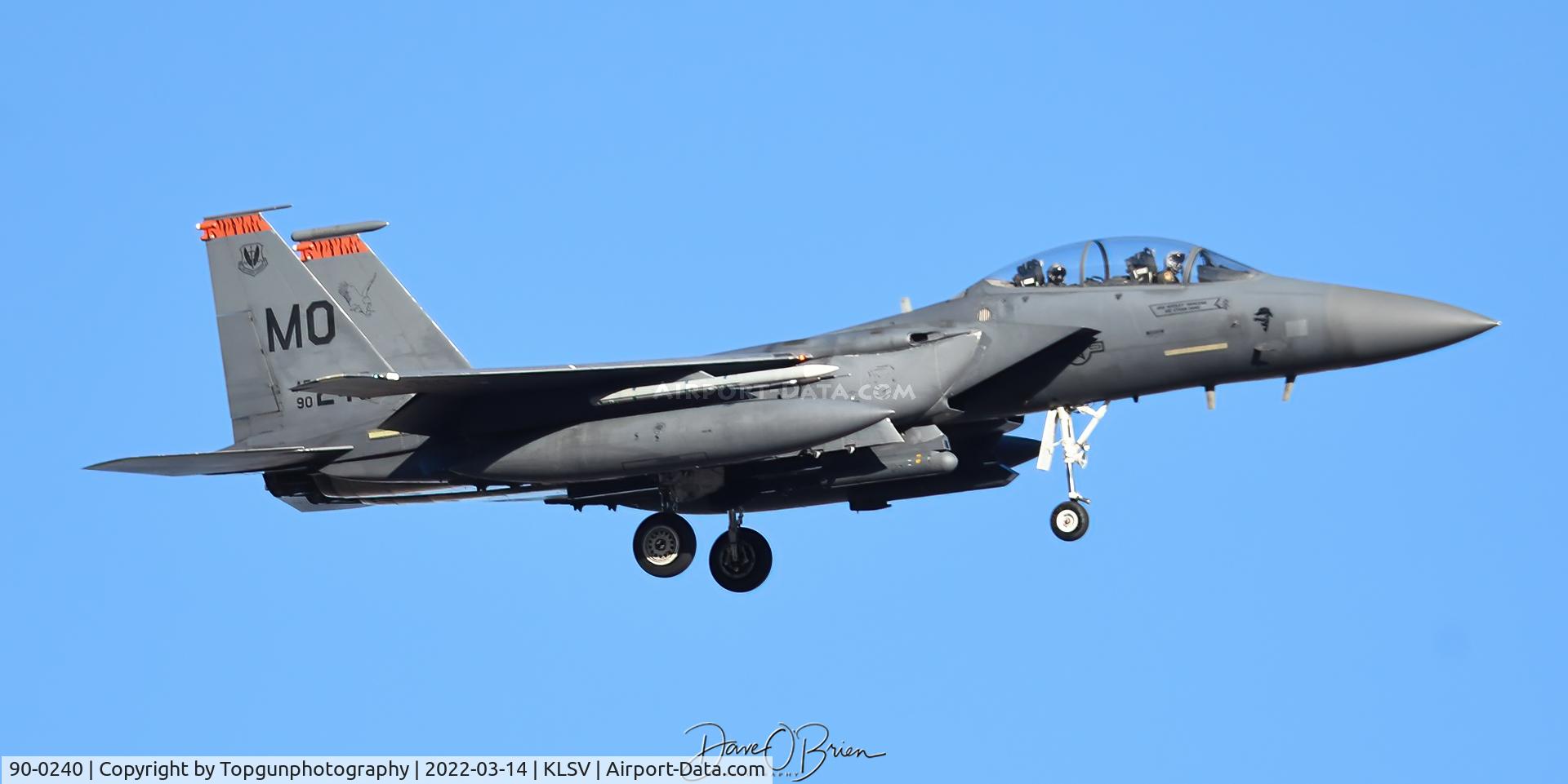90-0240, 1990 McDonnell Douglas F-15E Strike Eagle C/N 1173/E143, HOSS14 on final
