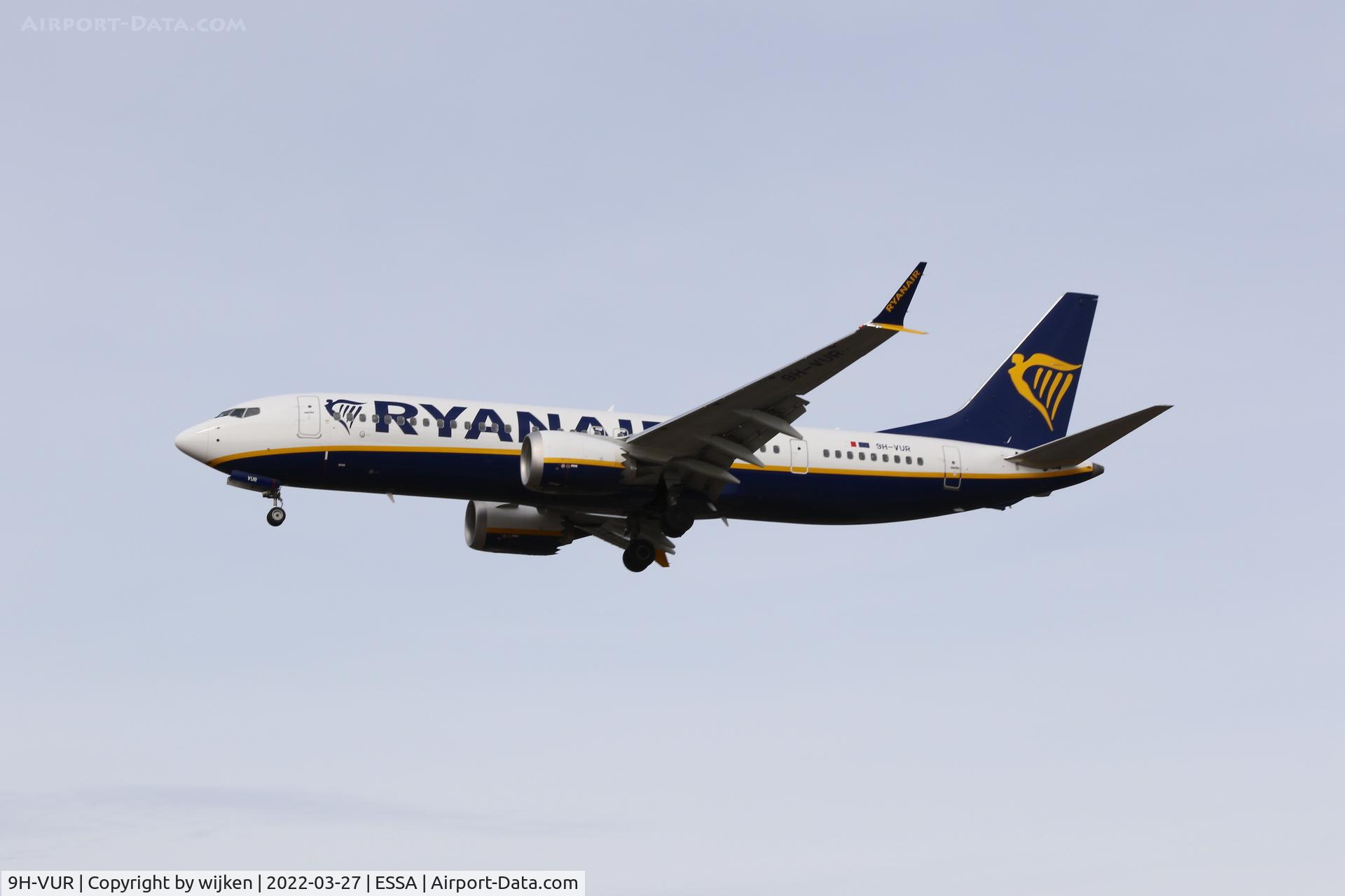 9H-VUR, 2021 Boeing 737-8-200 MAX C/N 62325, RWY 26