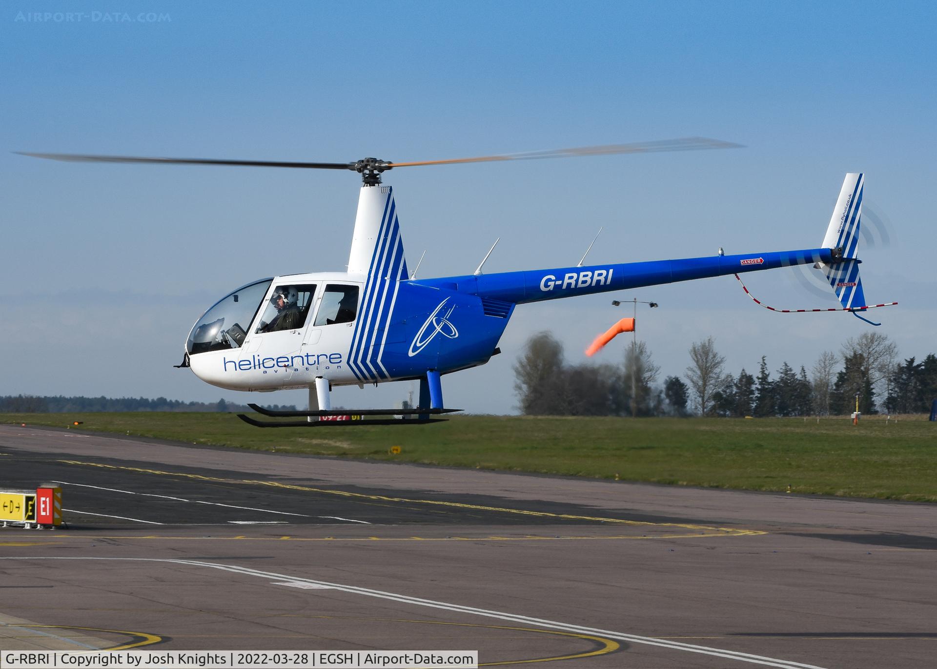 G-RBRI, 2007 Robinson R44 Raven II C/N 11963, Arriving at Norwich.
