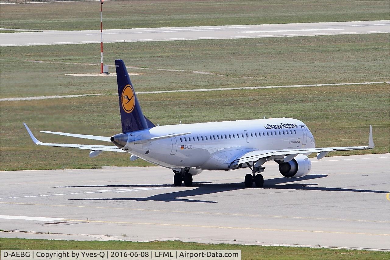 D-AEBG, 2011 Embraer 195LR (ERJ-190-200LR) C/N 19000423, Embraer ERJ-195LR, Lining up rwy 31R, Marseille-Provence Airport (LFML-MRS)