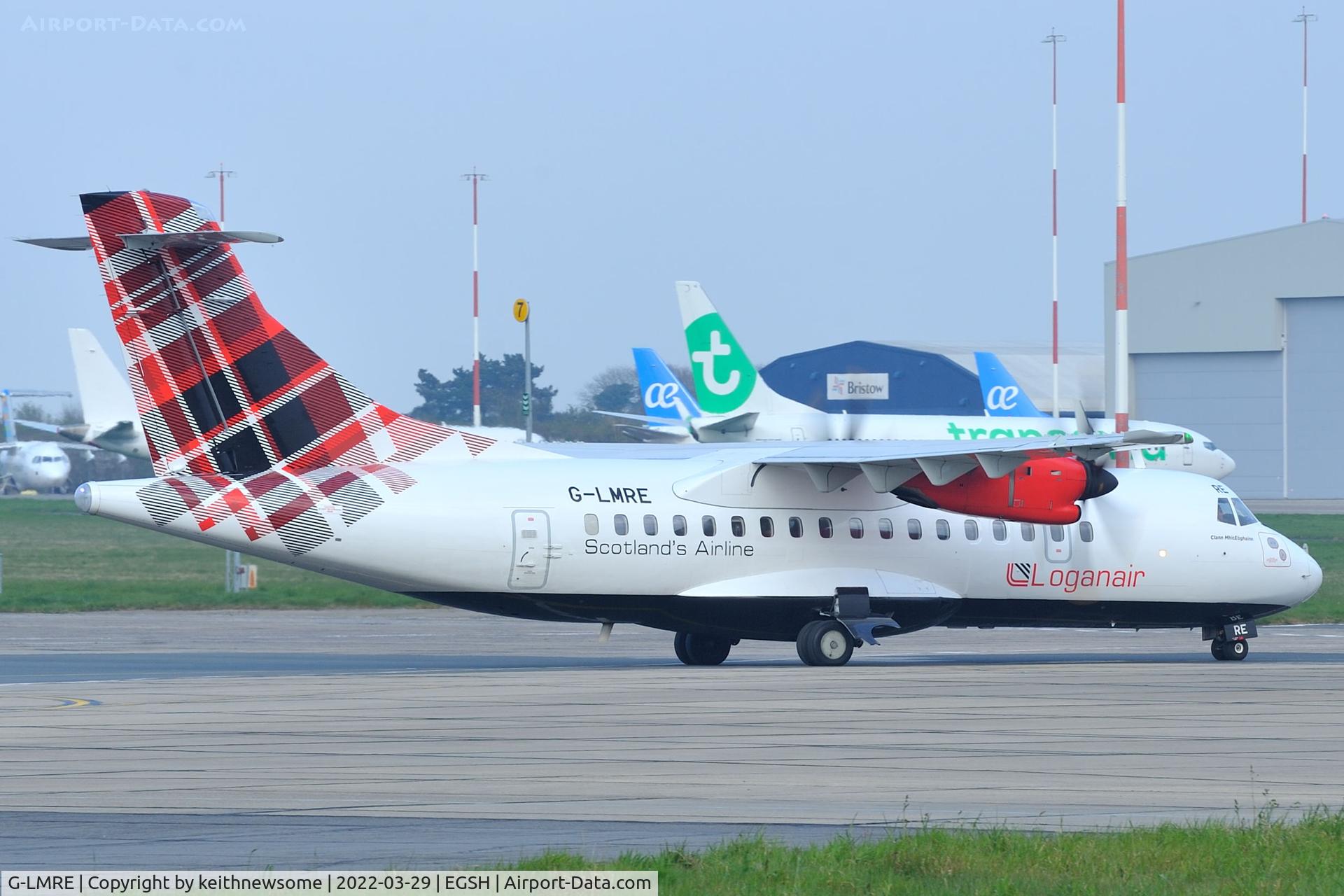 G-LMRE, 2000 ATR 42-500 C/N 606, Arriving at Norwich from Aberdeen.