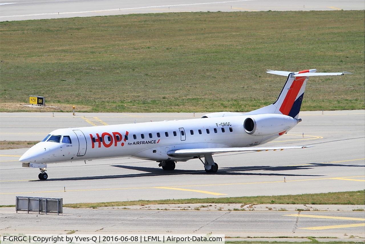 F-GRGC, 1997 Embraer EMB-145EU (ERJ-145EU) C/N 145012, Embraer EMB-145EU, Holding point rwy 31R, Marseille-Provence Airport (LFML-MRS)