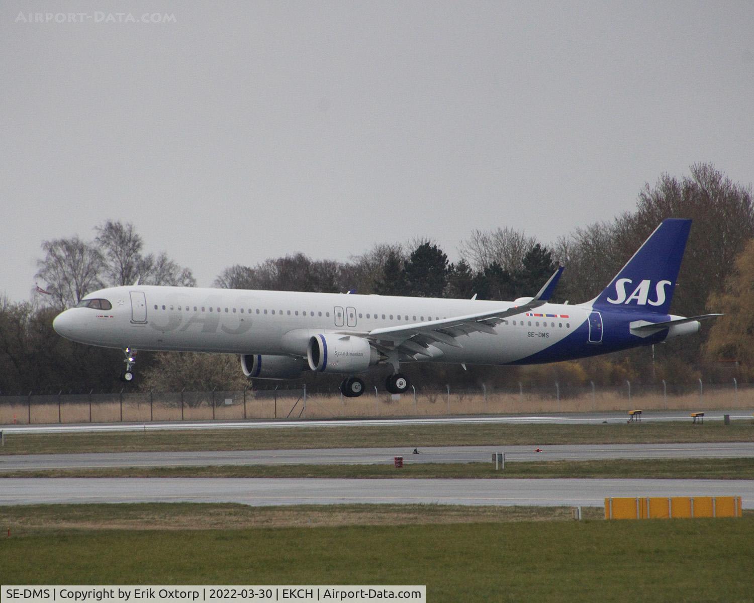 SE-DMS, 2021 Airbus A321-253NX C/N 10500, SE-DMS landing in CPH for the first time. Rw 04R.