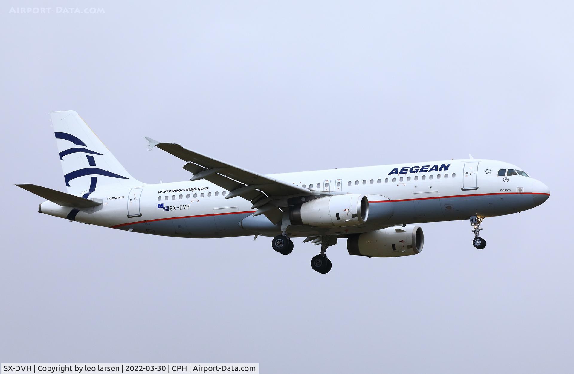SX-DVH, 2007 Airbus A320-232 C/N 3066, Copenhagen 30.3.2022