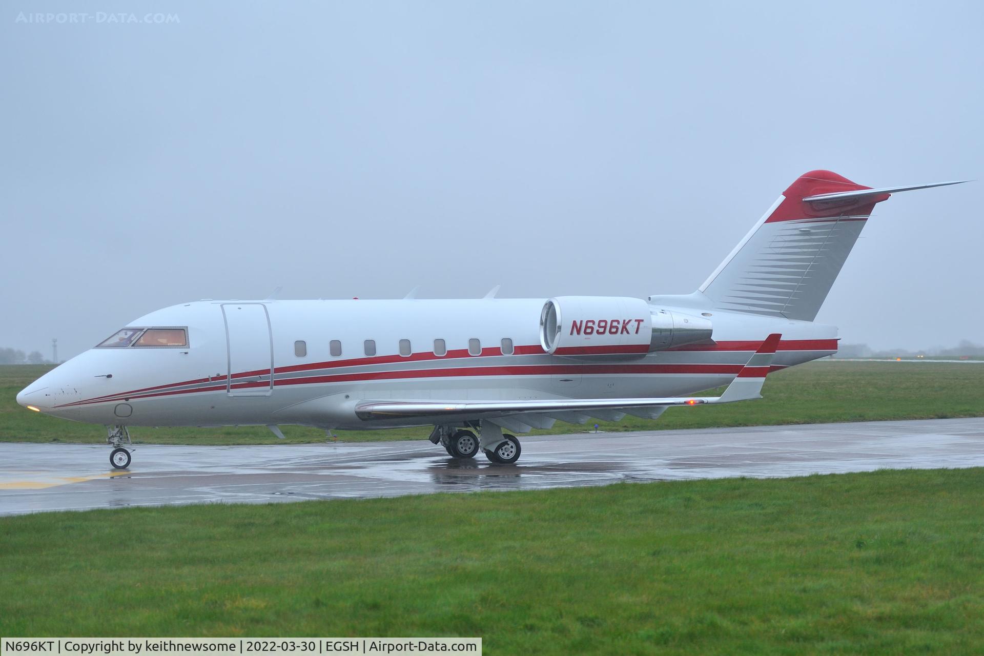 N696KT, 1999 Canadair Challenger 604 C/N 5421, Arriving at Norwich from New Jersey, USA.