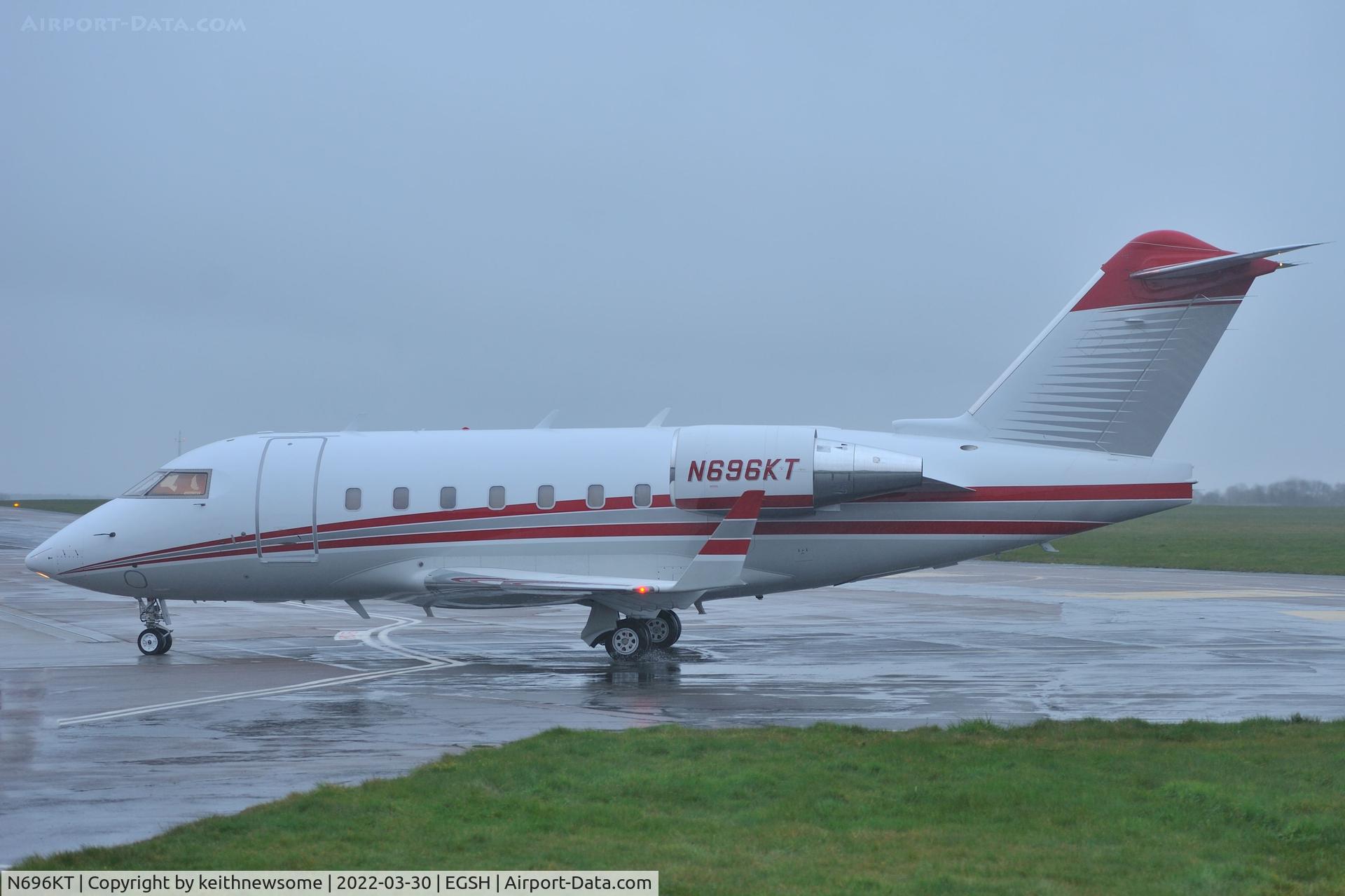 N696KT, 1999 Canadair Challenger 604 C/N 5421, Arriving at Norwich from New Jersey, USA.