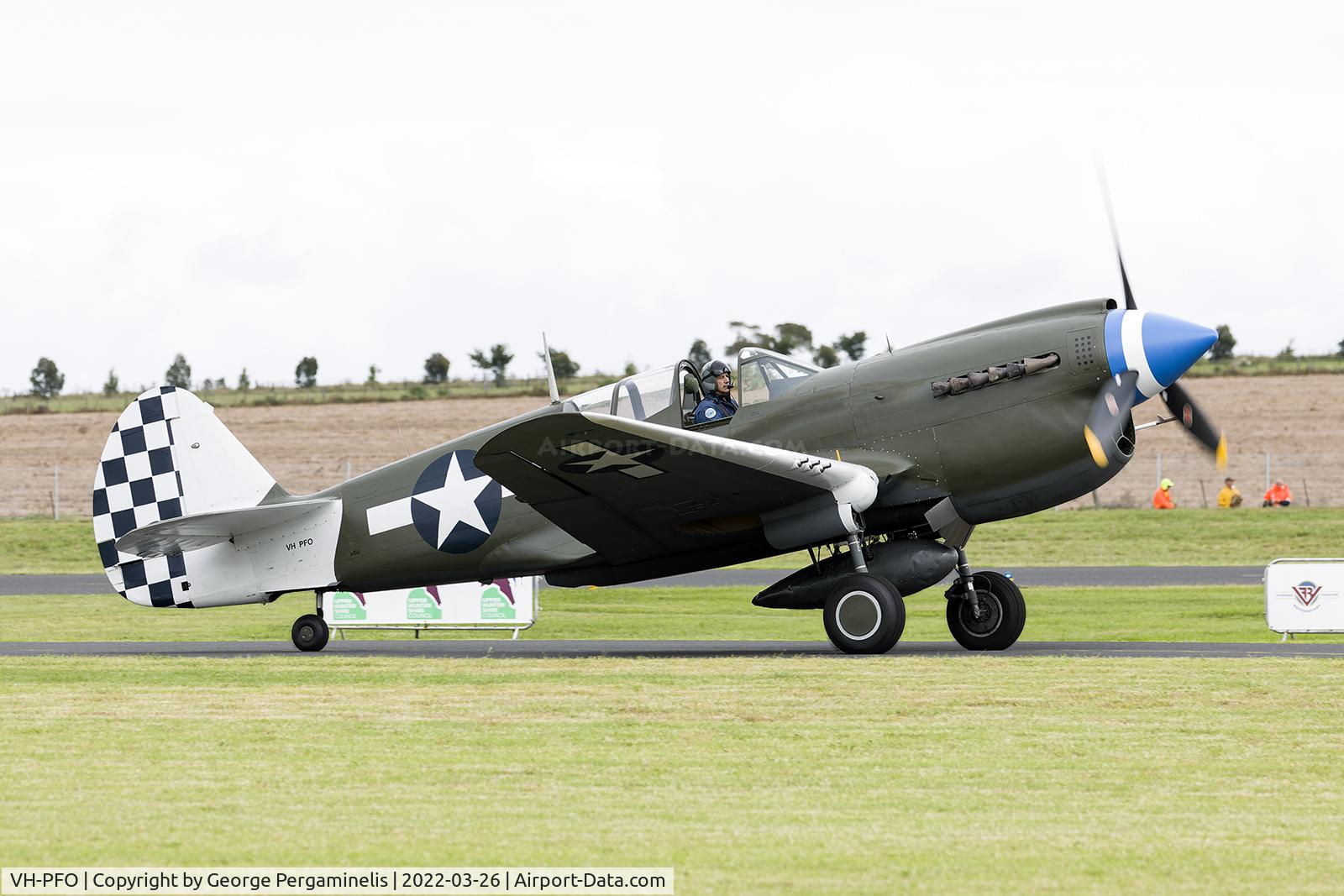VH-PFO, 1942 Curtiss P-40N-5-CU Warhawk C/N 28738, Warbirds Over Scone 2022.