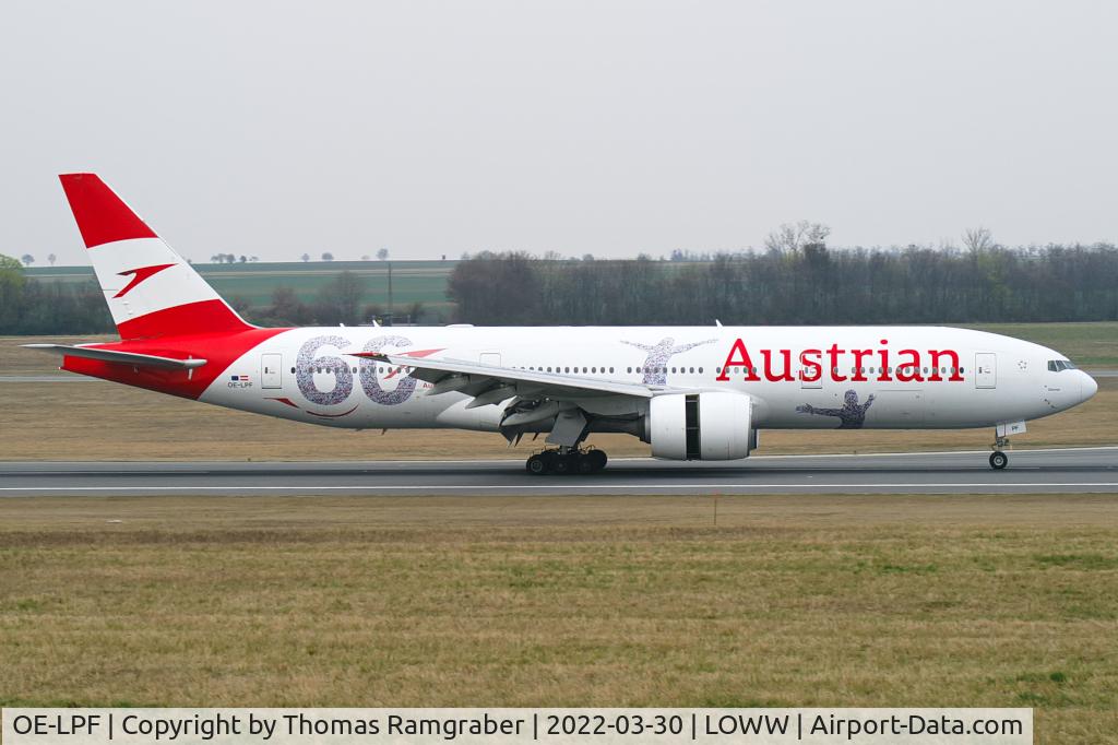 OE-LPF, 2001 Boeing 777-2Q8/ER C/N 28692, Austrian Airlines Boeing 777-200ER