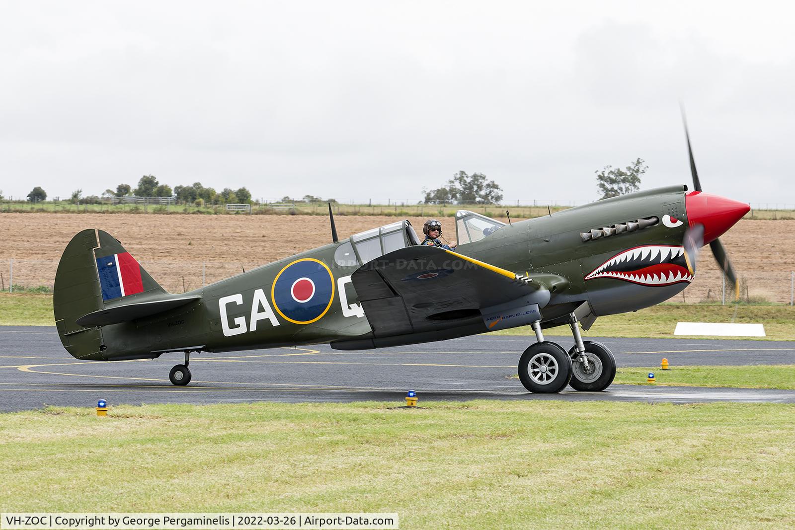 VH-ZOC, 1943 Curtiss Wright P-40N Warhawk C/N 28449, Warbirds Over Scone 2022.