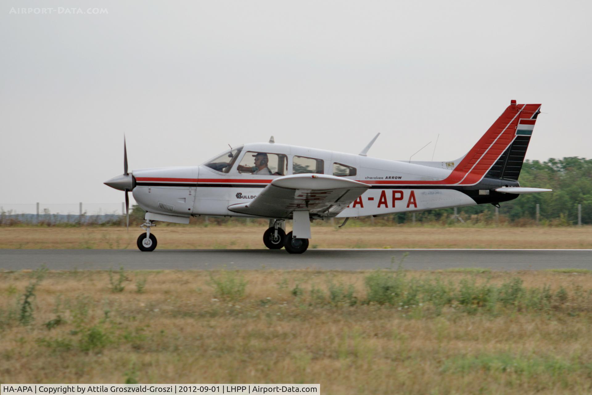 HA-APA, 1975 Piper PA-28R-200 Cherokee Arrow II C/N 28R-7535328, LHPP - Pécs-Pogány Airport, Hungary