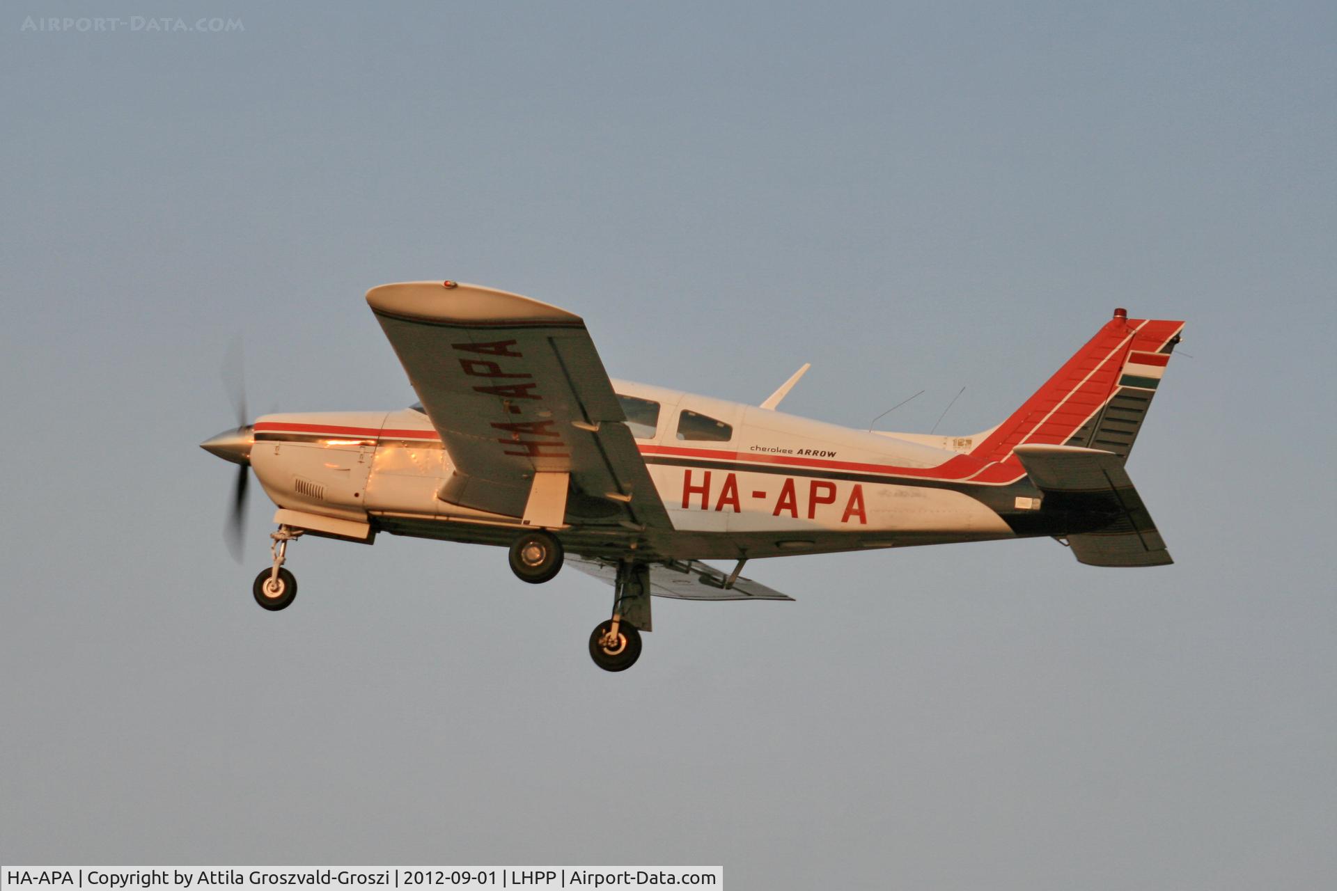 HA-APA, 1975 Piper PA-28R-200 Cherokee Arrow II C/N 28R-7535328, LHPP - Pécs-Pogány Airport, Hungary