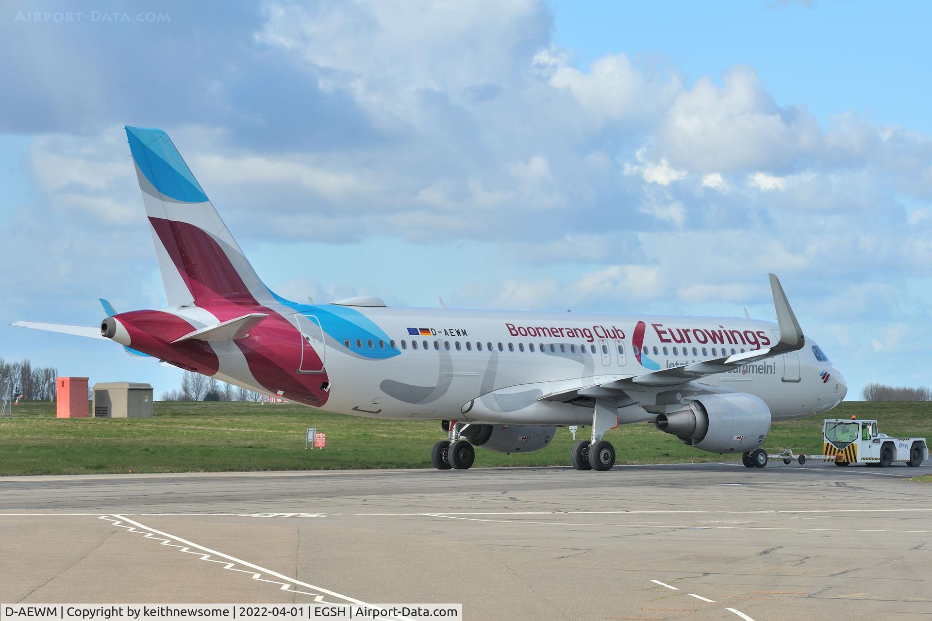 D-AEWM, 2016 Airbus A320-214 C/N 7259, Arrived at Norwich from Dusseldorf for paintwork.