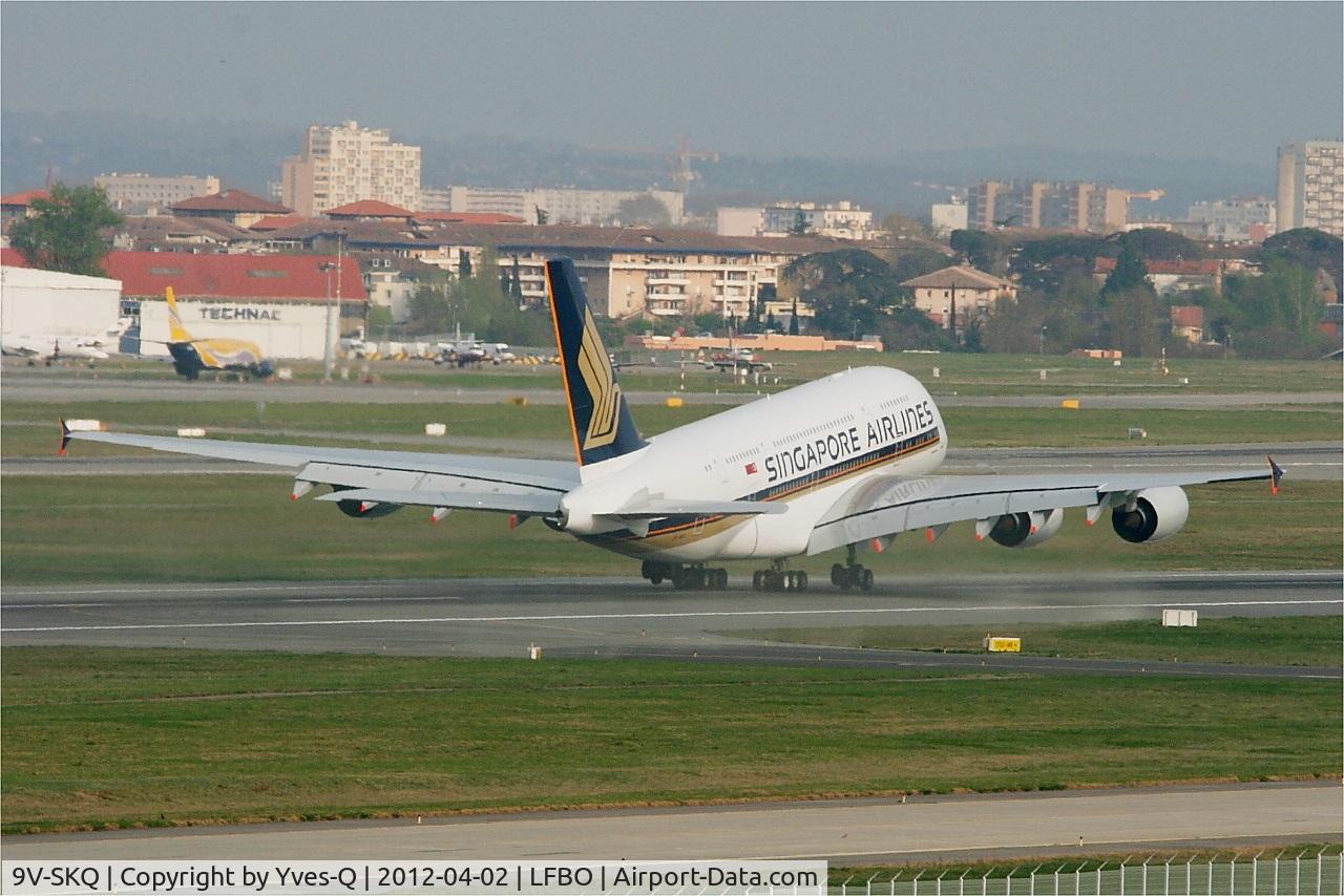 9V-SKQ, 2011 Airbus A380-841 C/N 079, Airbus A380-841, Take off rwy 14R, Toulouse Blagnac Airport (LFBO-TLS)