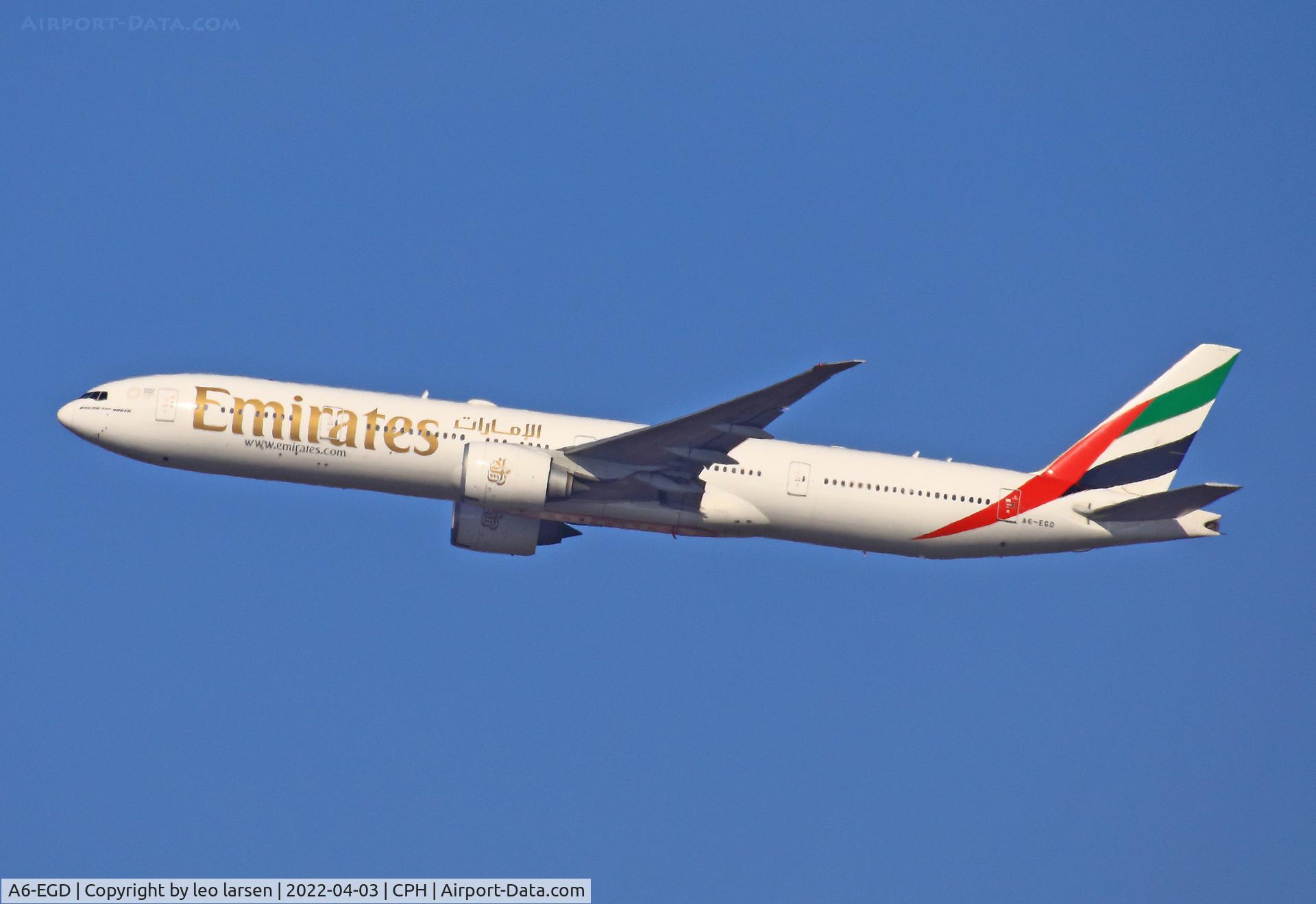 A6-EGD, 2011 Boeing 777-31H/ER C/N 38988, Copenhagen 3.4.2022