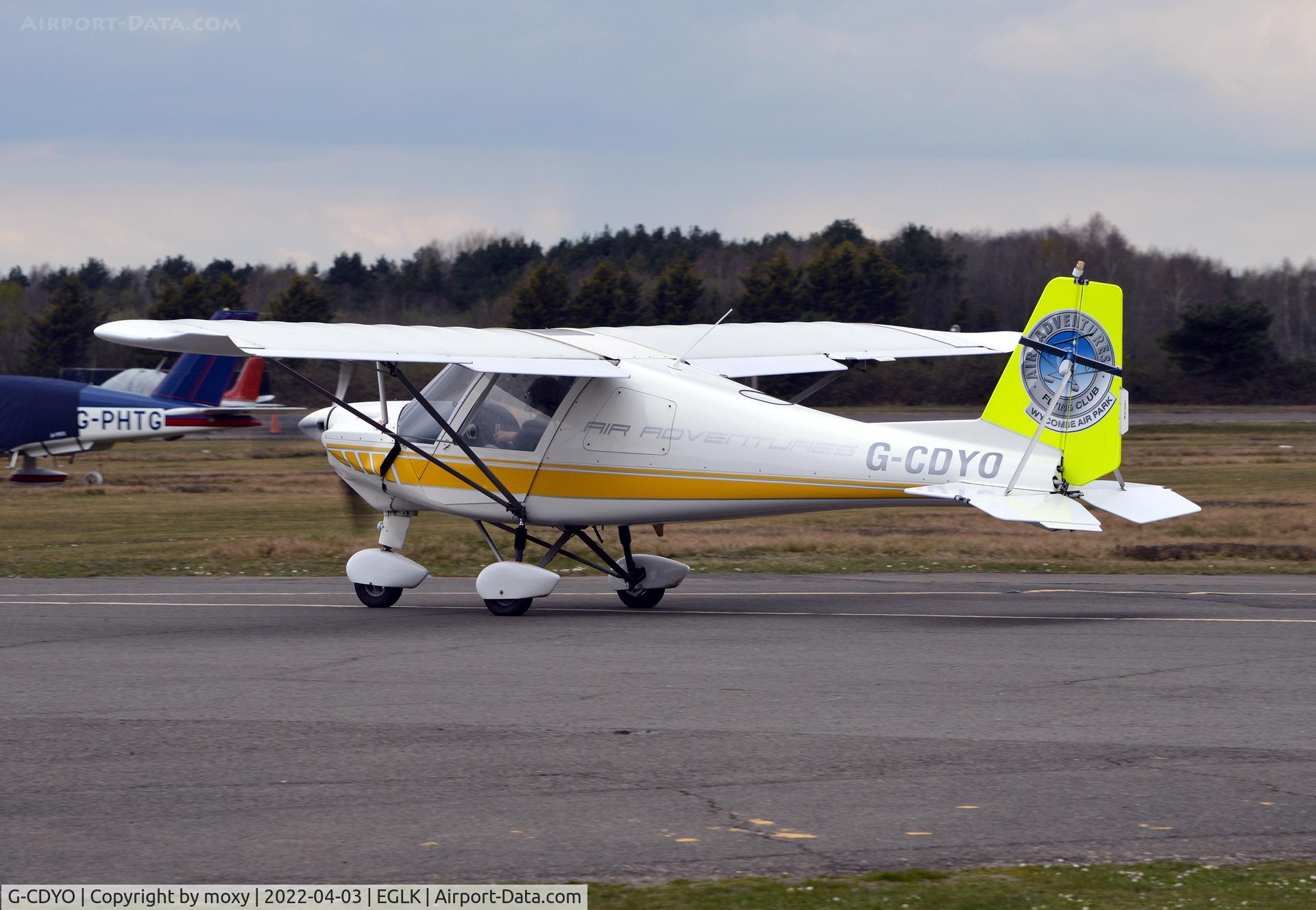 G-CDYO, 2006 Comco Ikarus C42 FB80 C/N 0604-6810, Comco Ikarus C42 FB80 at Blackbushe. New colour scheme.