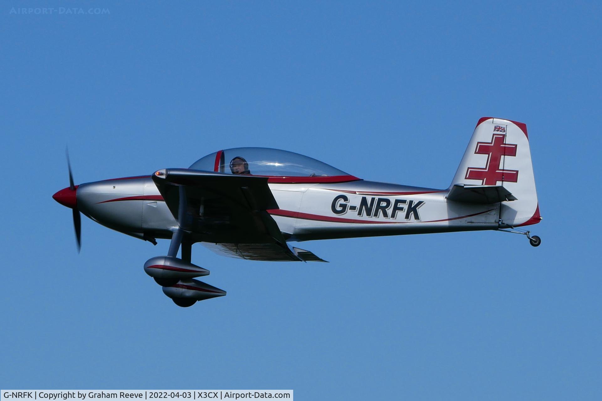 G-NRFK, 2013 Vans RV-8 C/N PFA 303-14135, Departing from Northrepps.