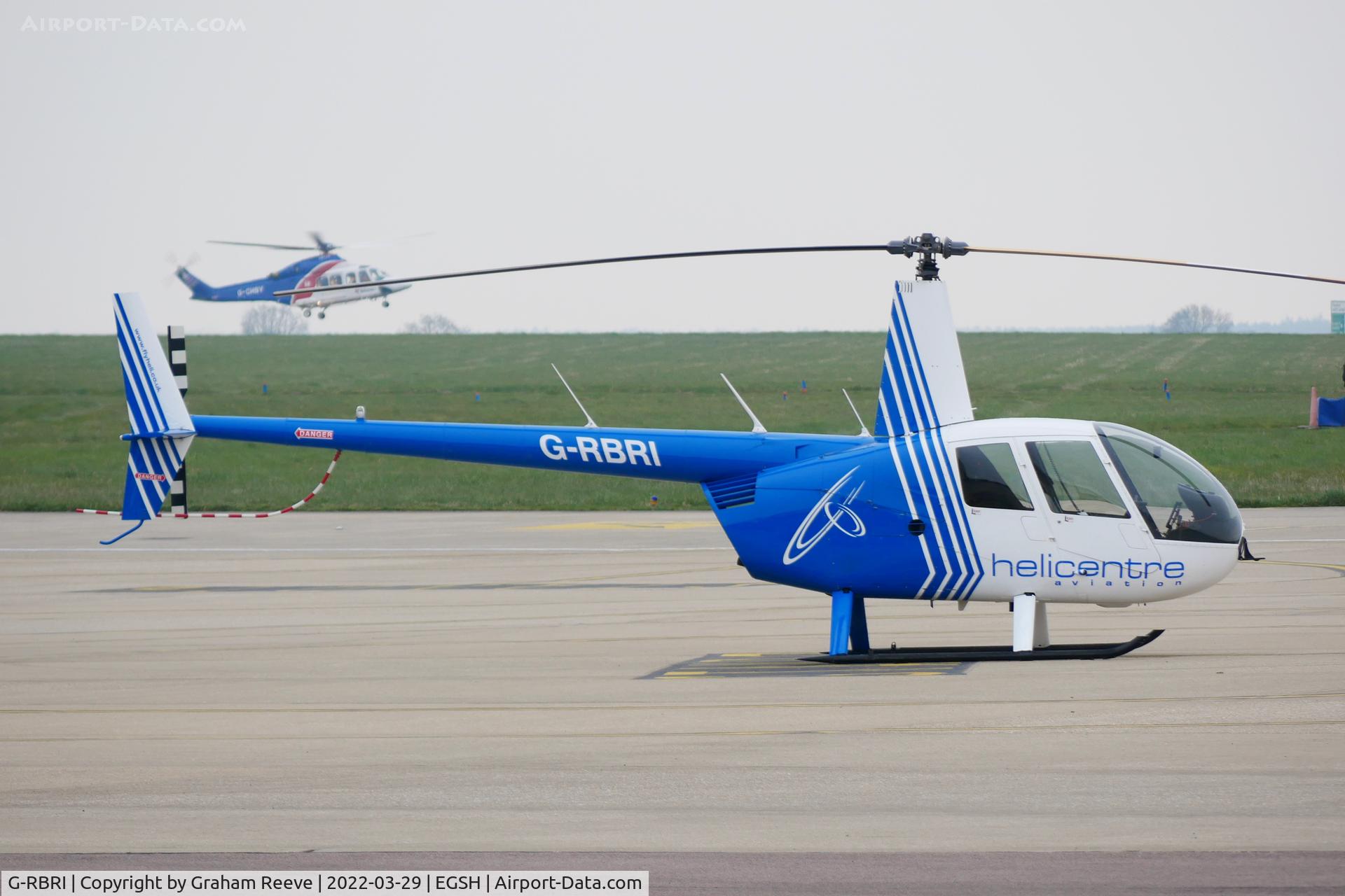 G-RBRI, 2007 Robinson R44 Raven II C/N 11963, Parked at Norwich.