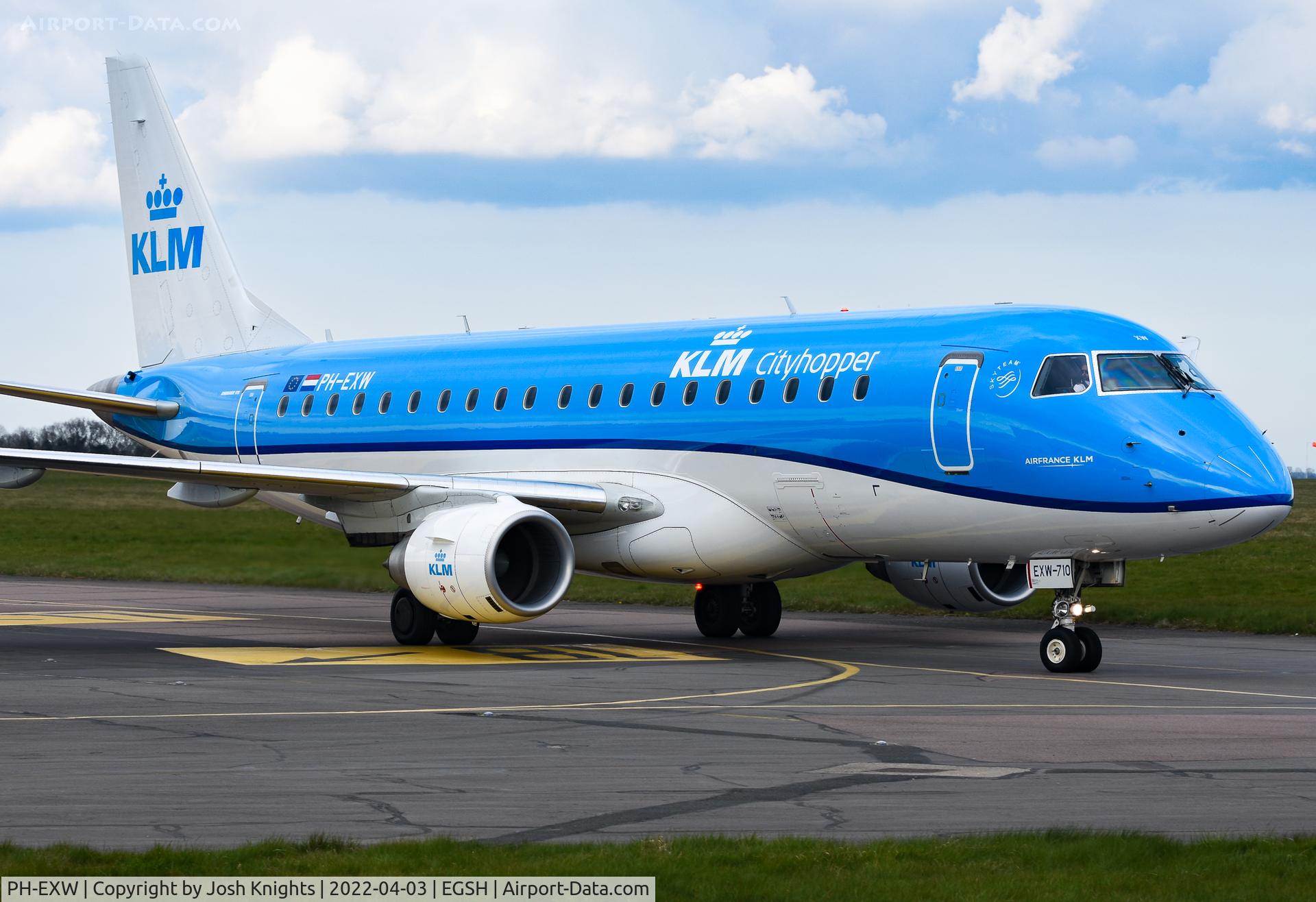PH-EXW, 2018 Embraer ERJ-175STD (ERJ-170-200) C/N 17000710, Arriving at Norwich.