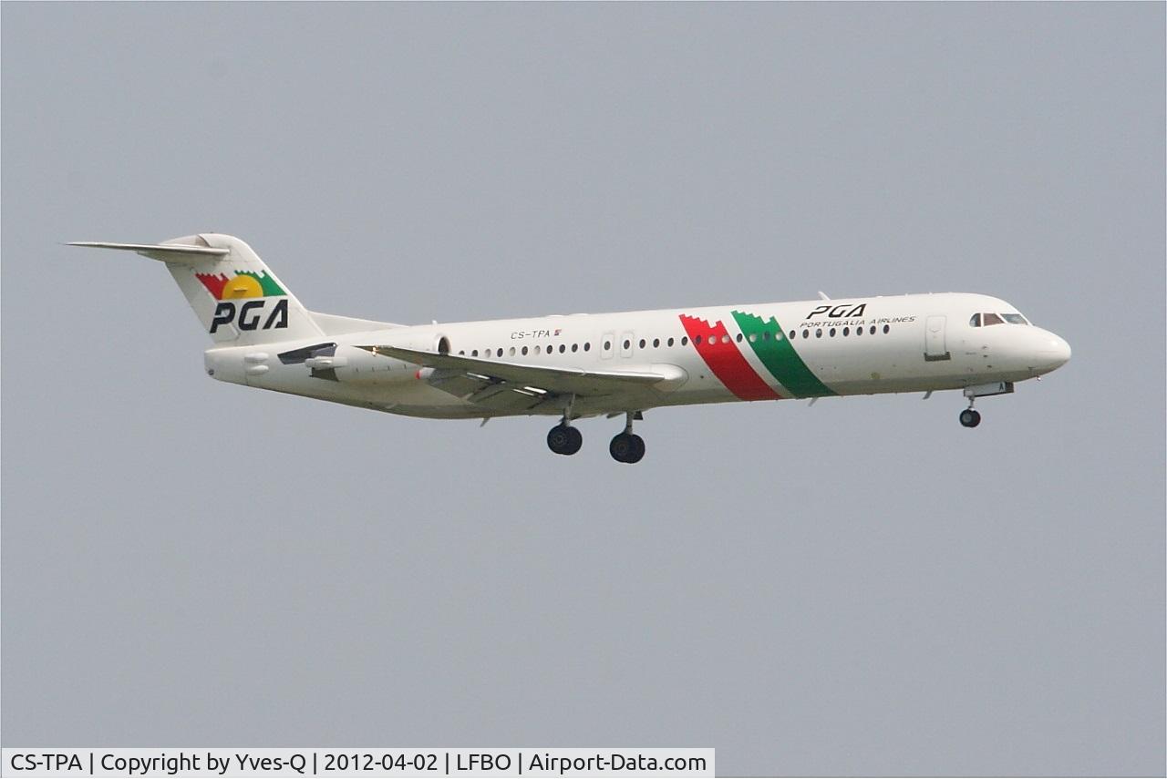 CS-TPA, 1989 Fokker 100 (F-28-0100) C/N 11257, CS-TPA - Fokker 100, On final rwy 14L, Toulouse Blagnac Airport (LFBO-TLS)