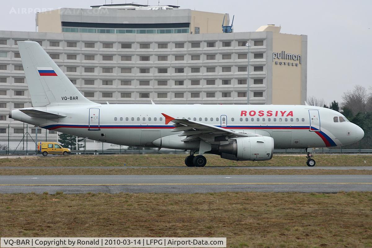 VQ-BAR, 2001 Airbus A319-111 C/N 1488, at cdg